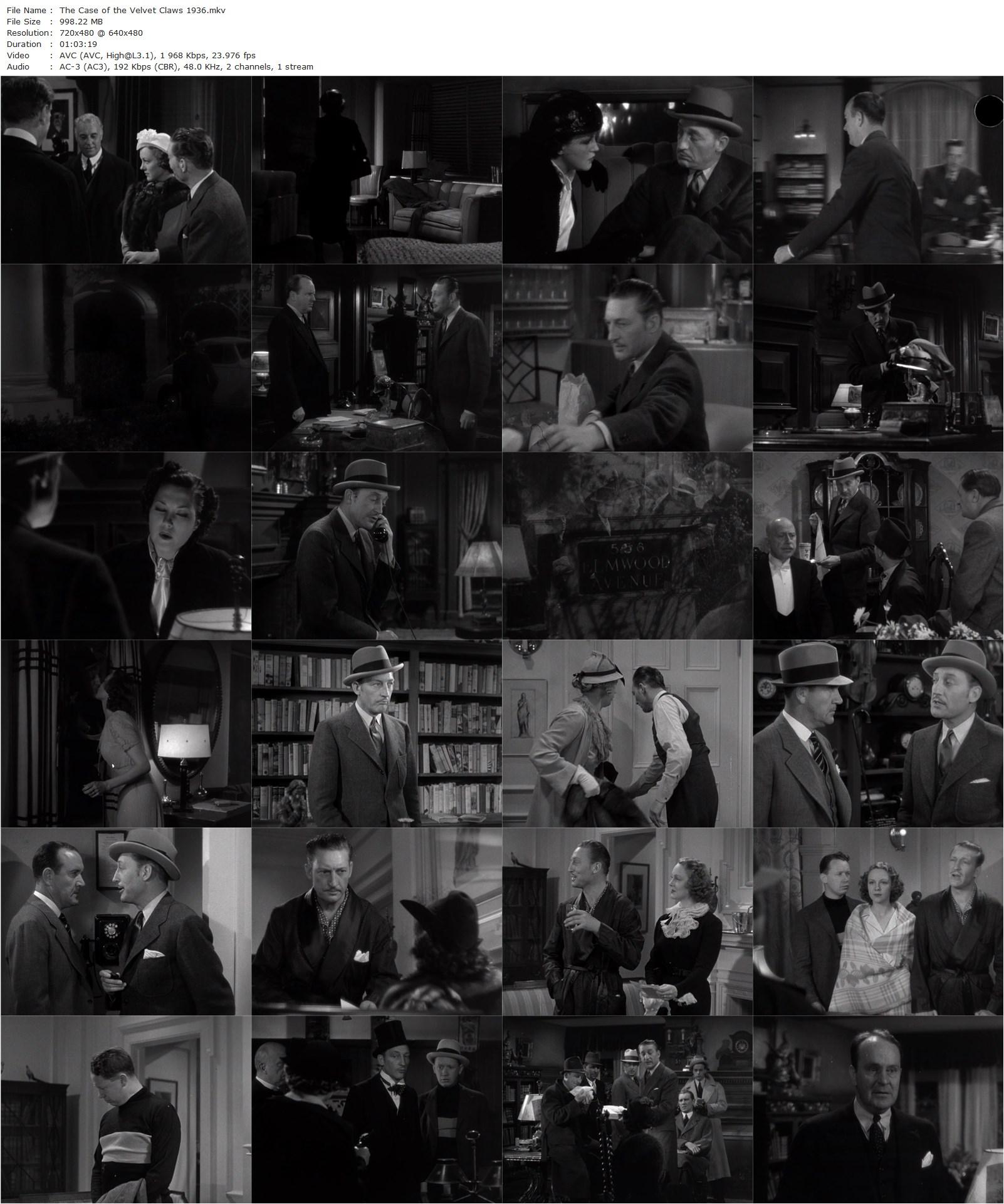 The Case of the Velvet Claws (1936) William Clemens, Warren William, Claire Dodd, Wini Shaw-poster