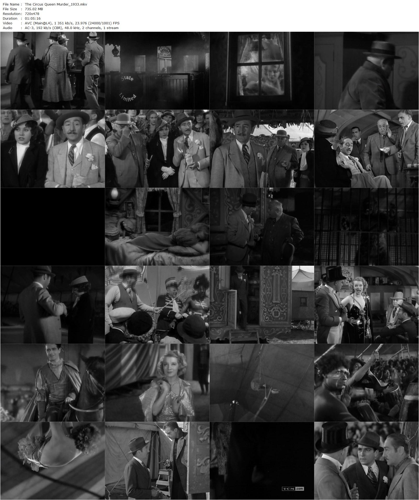 The Circus Queen Murder (1933) Roy William Neill, Adolphe Menjou, Donald Cook, Greta Nissen-poster