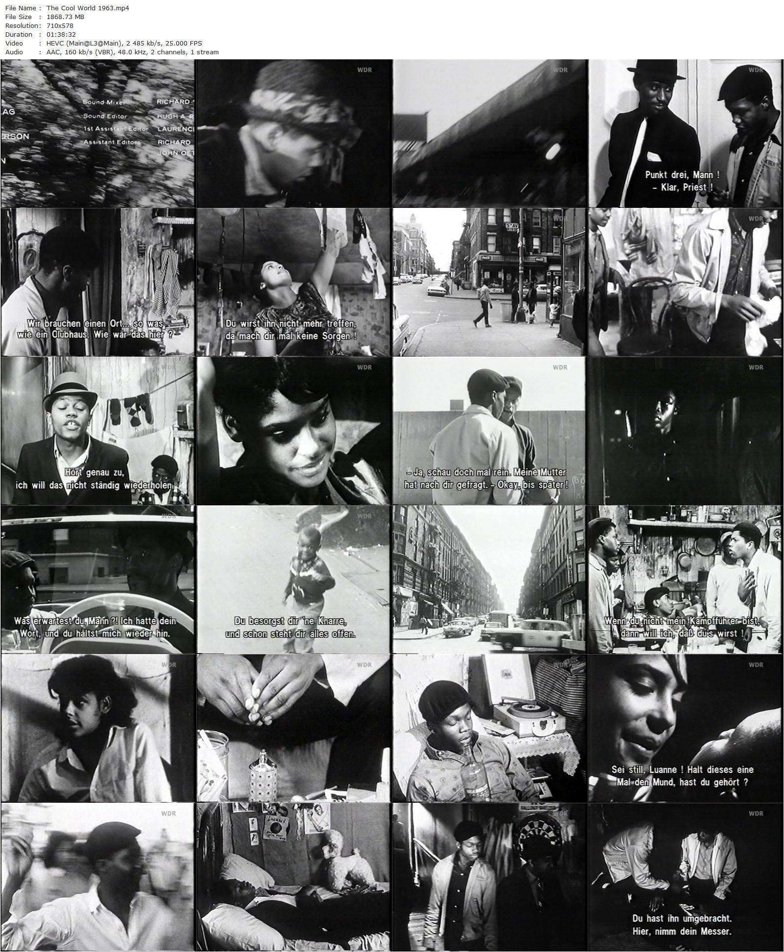 The Cool World (1963) Shirley Clarke, Rony Clanton, Carl Lee, Yolanda Rodríguez-poster