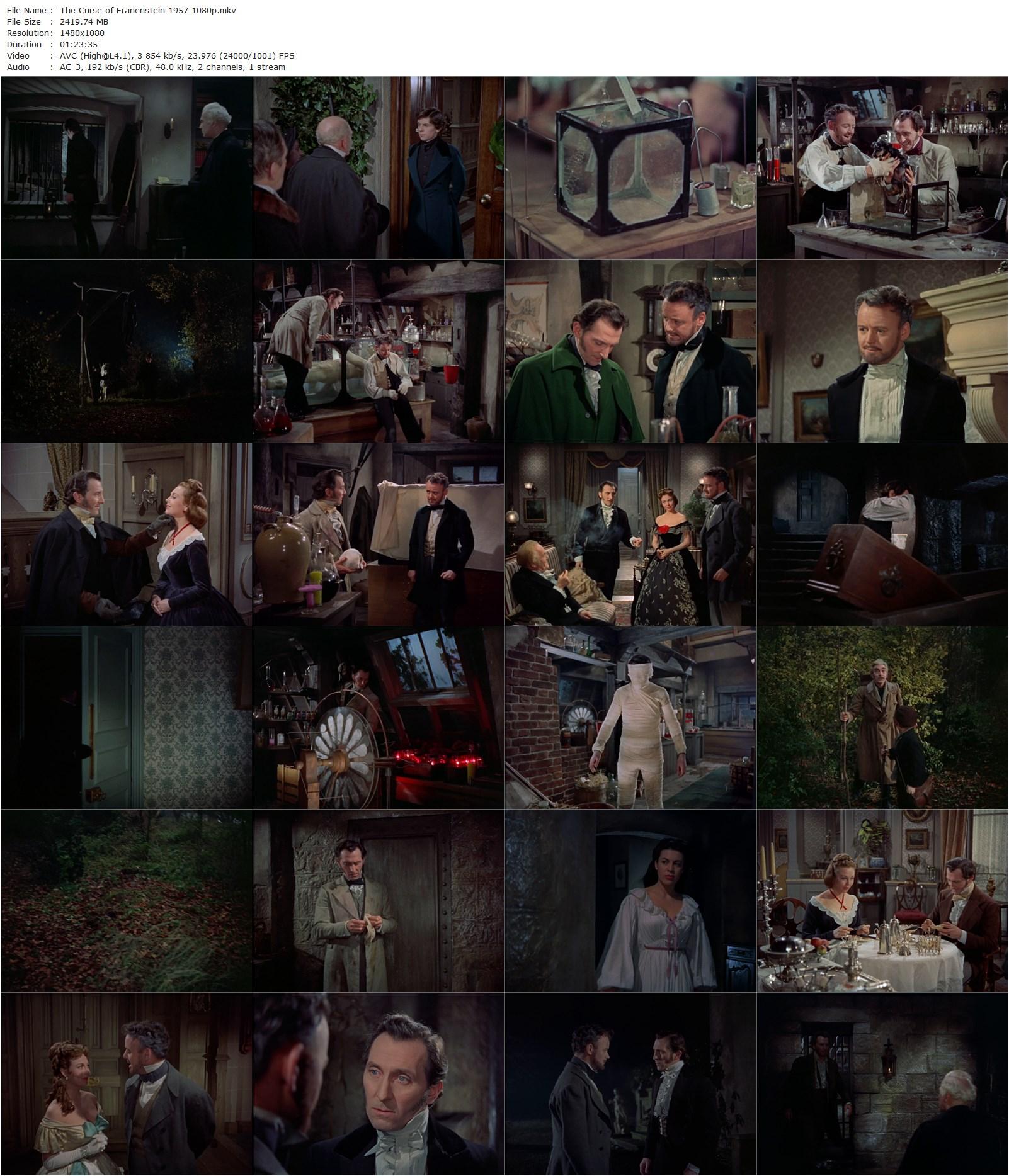 The Curse of Frankenstein (1957) Terence Fisher, Peter Cushing, Hazel Court, Robert Urquhart-poster