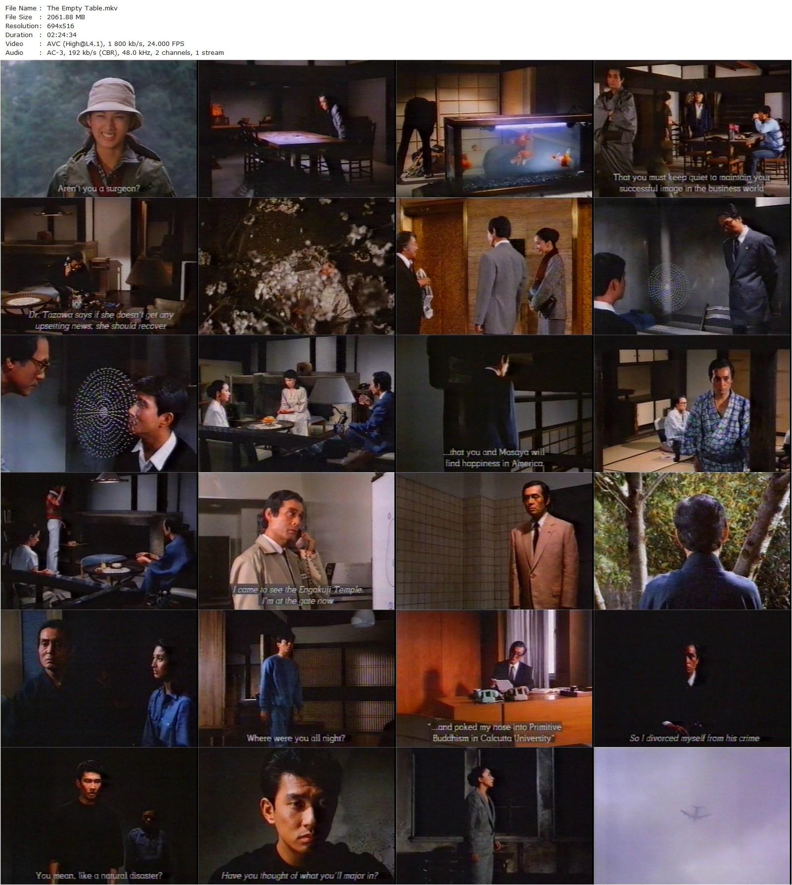 The Empty Table AKA Shokutaku no nai ie (1985) Masaki Kobayashi, Tatsuya Nakadai, Mayumi Ogawa, Kie Nakai-poster