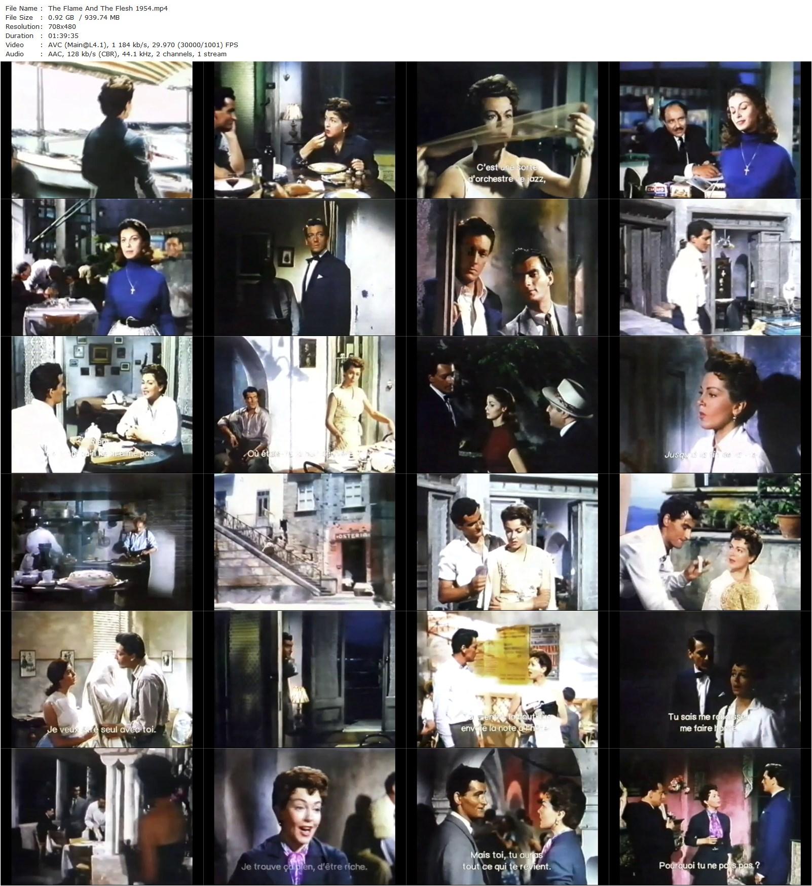 Flame and the Flesh (1954) Richard Brooks, Lana Turner, Pier Angeli, Carlos Thompson-poster