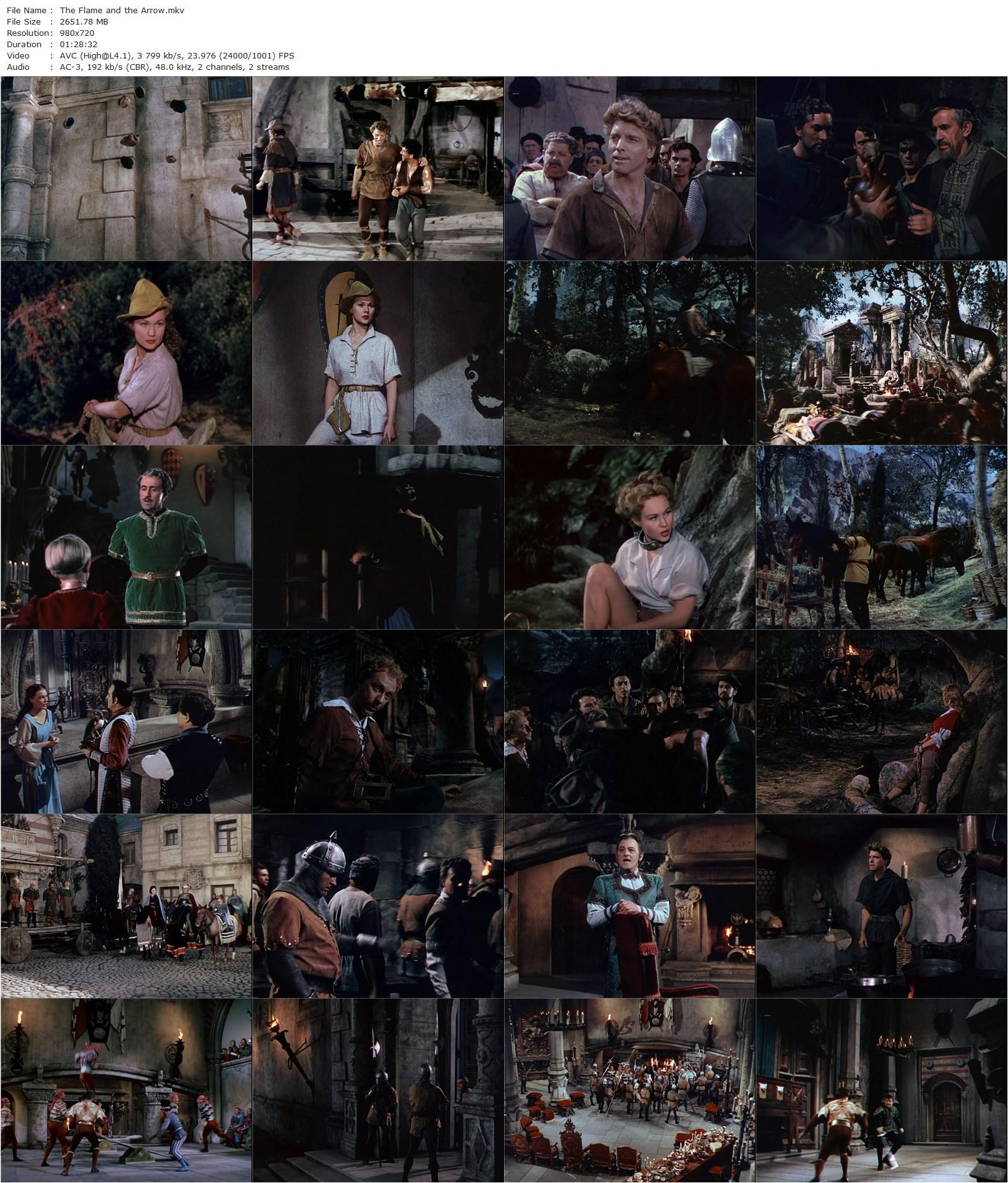 The Flame and the Arrow (1950) Jacques Tourneur, Burt Lancaster, Virginia Mayo, Robert Douglas-poster