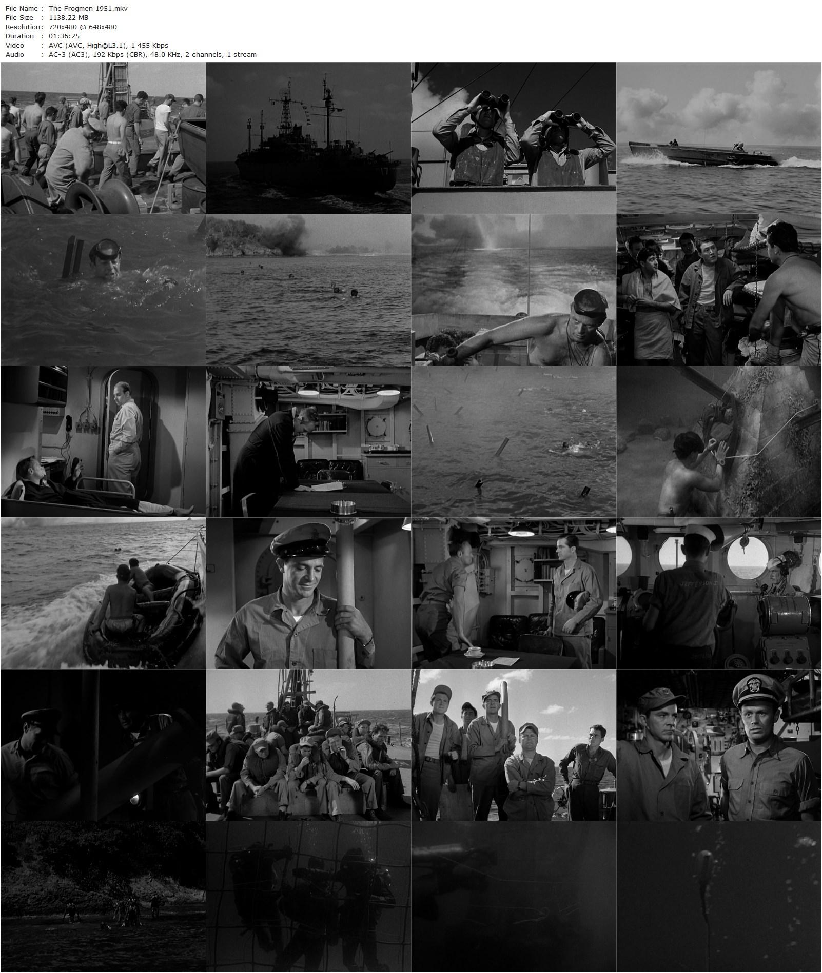 The Frogmen (1951) Lloyd Bacon, Richard Widmark, Dana Andrews, Gary Merrill-poster