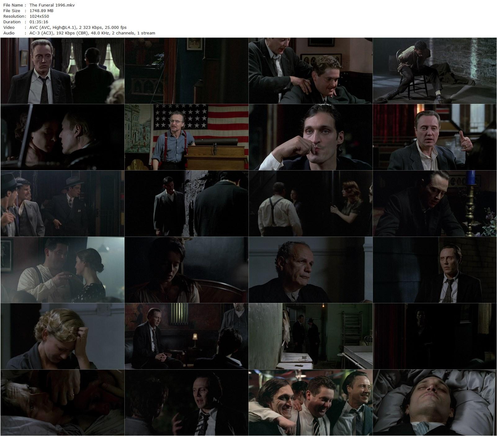 The Funeral (1996) Abel Ferrara, Christopher Walken, Chris Penn, Annabella Sciorra-poster