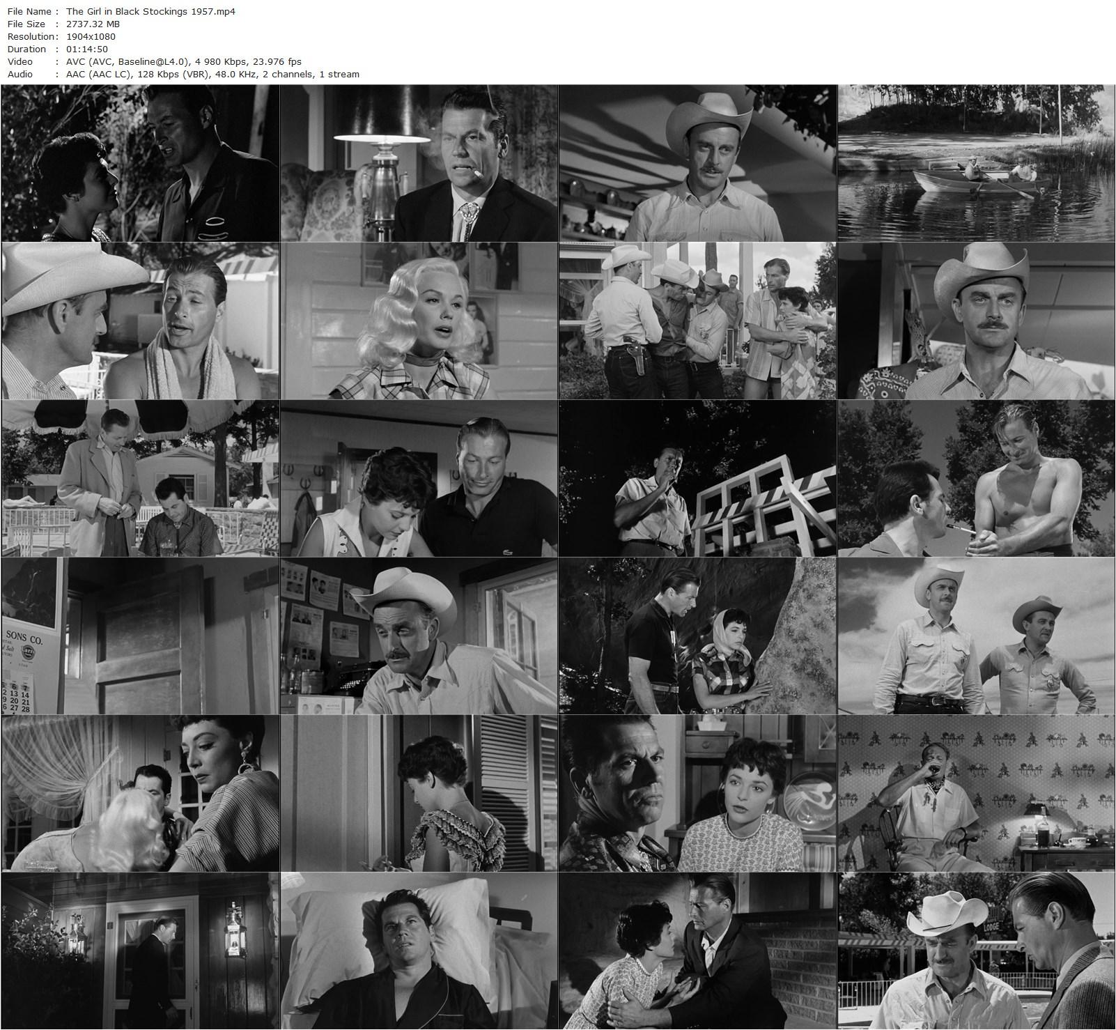 The Girl in Black Stockings (1957) Howard W. Koch, Lex Barker, Anne Bancroft, Mamie Van Doren-poster