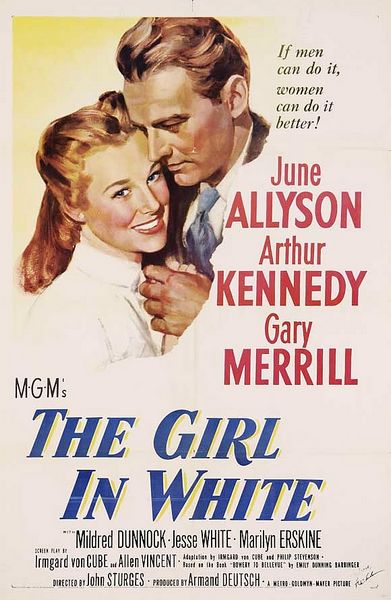 The Girl in White (1952) John Sturges, June Allyson, Arthur Kennedy, Gary Merrill, Biography, Drama