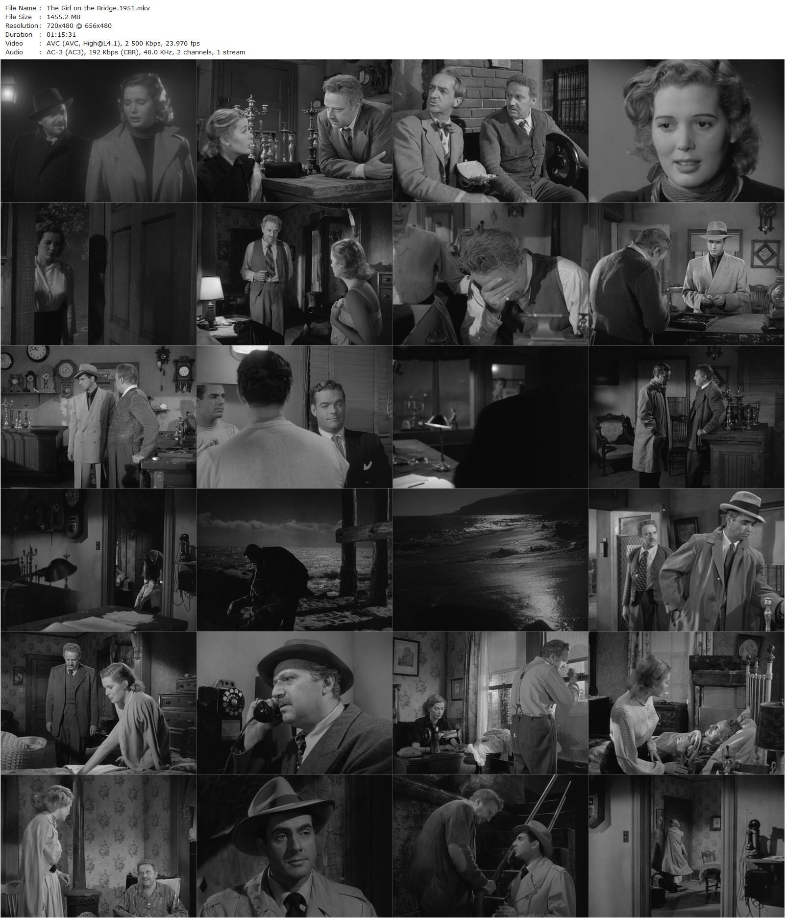 The Girl on the Bridge (1951) Hugo Haas, Beverly Michaels, Robert Dane-poster