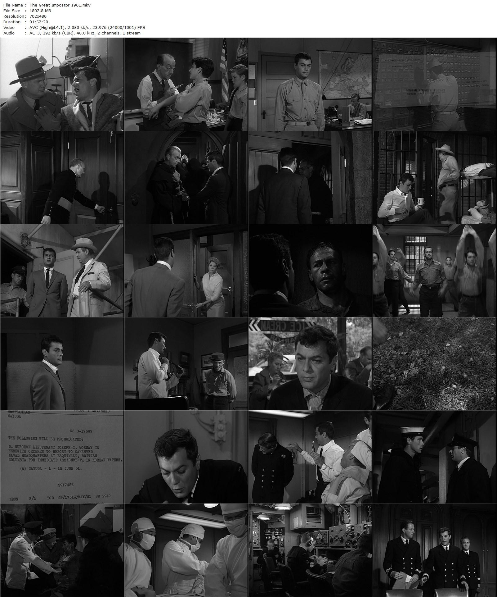 The Great Impostor (1961) Robert Mulligan, Tony Curtis, Karl Malden, Edmond O’Brien-poster