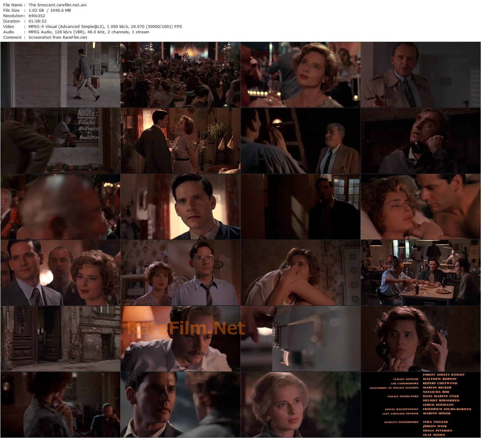 The Innocent (1993) John Schlesinger, Isabella Rossellini, Anthony Hopkins, Campbell Scott-poster