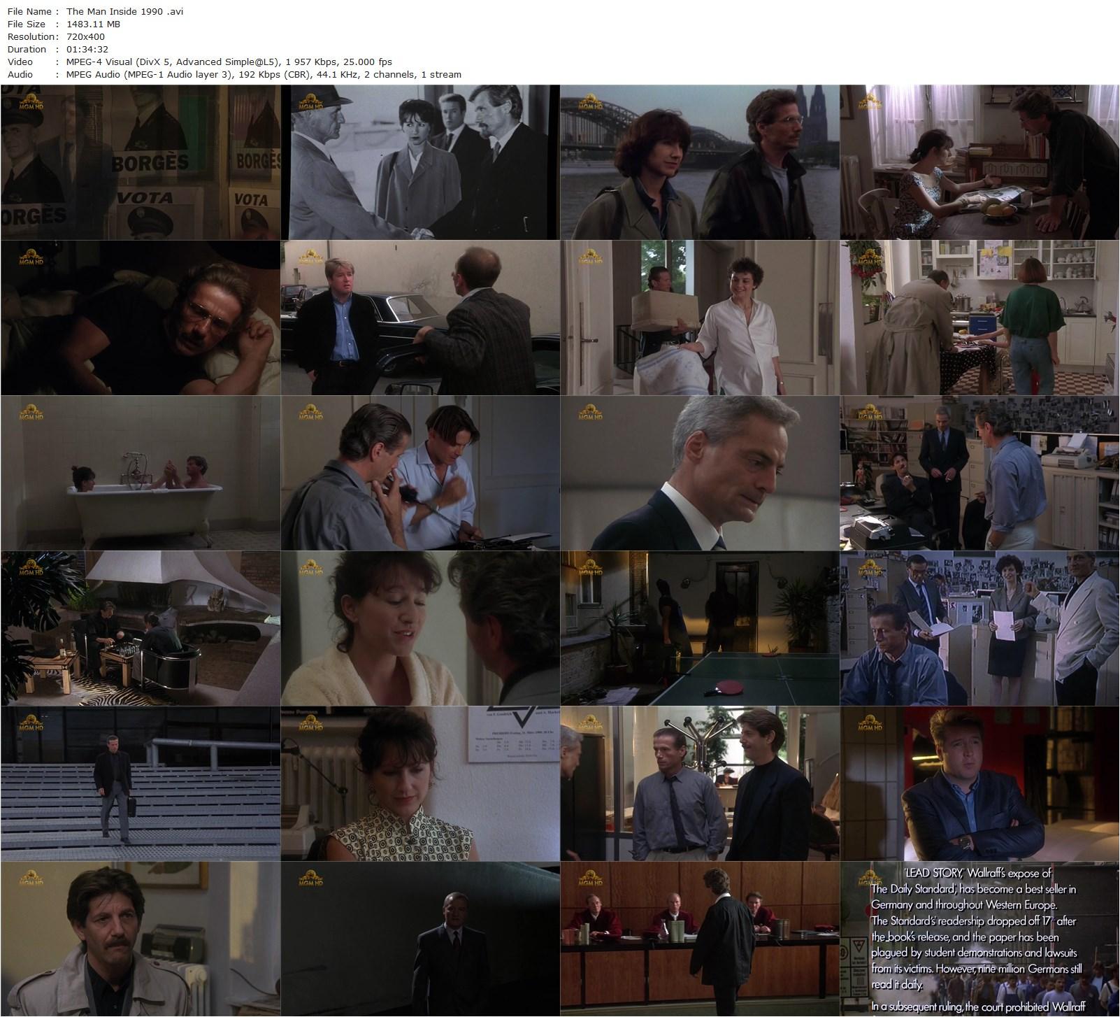 The Man Inside (1990) Bobby Roth, Jürgen Prochnow, Peter Coyote, Nathalie Baye-poster