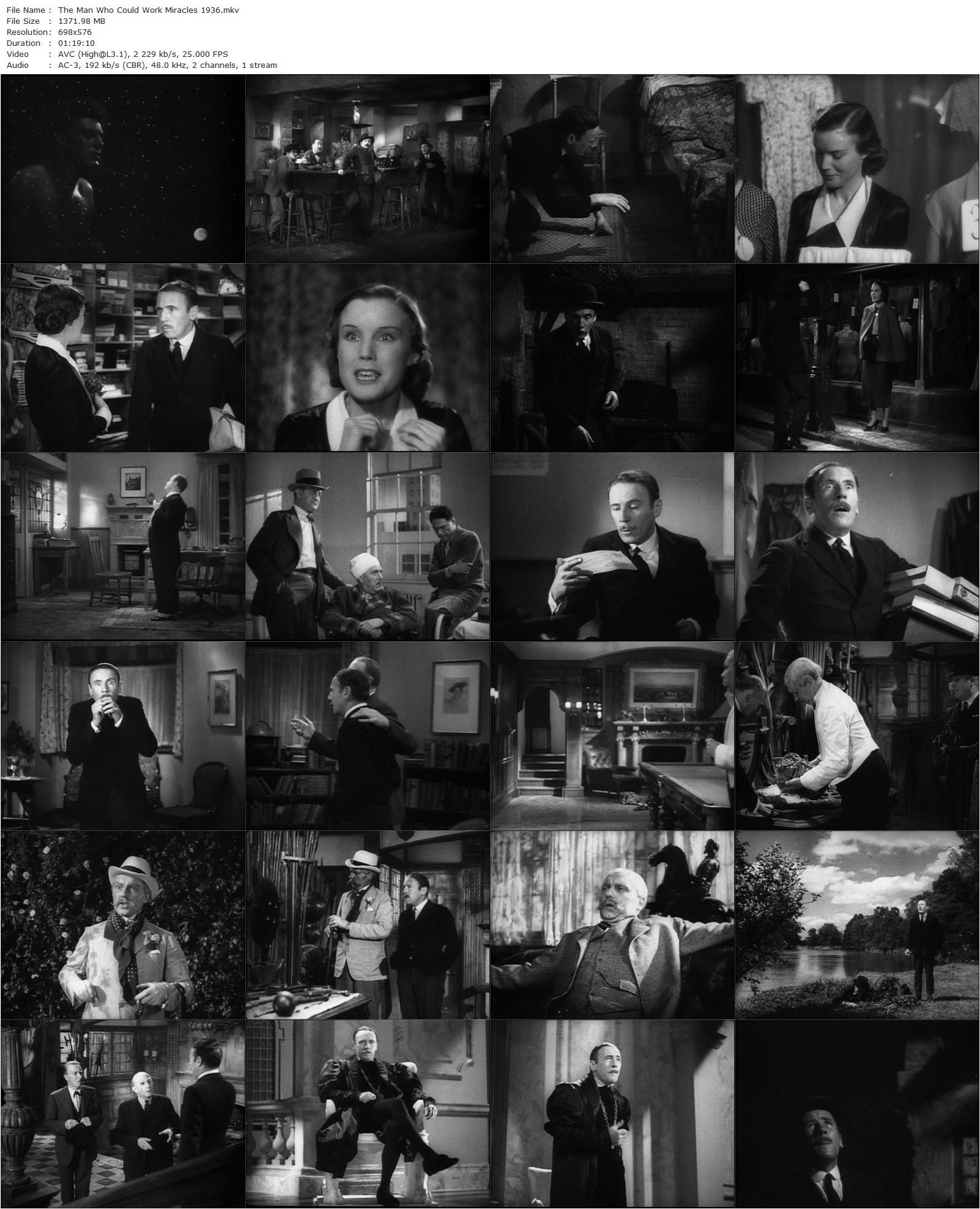 The Man Who Could Work Miracles (1936) Lothar Mendes, Alexander Korda, Roland Young, Ralph Richardson, Edward Chapman-poster