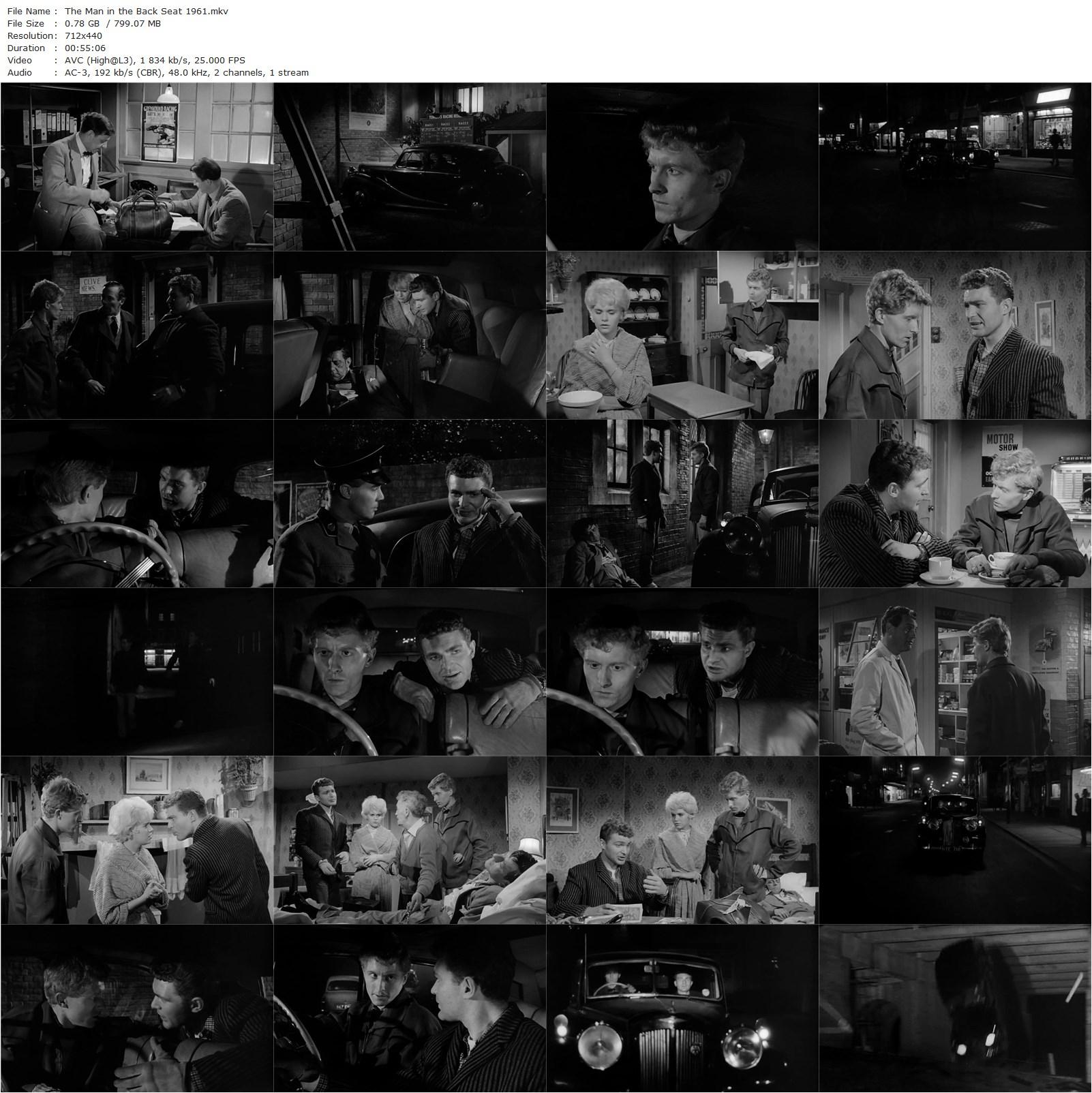 The Man in the Back Seat (1961) Vernon Sewell, Derren Nesbitt, Keith Faulkner, Carol White-poster