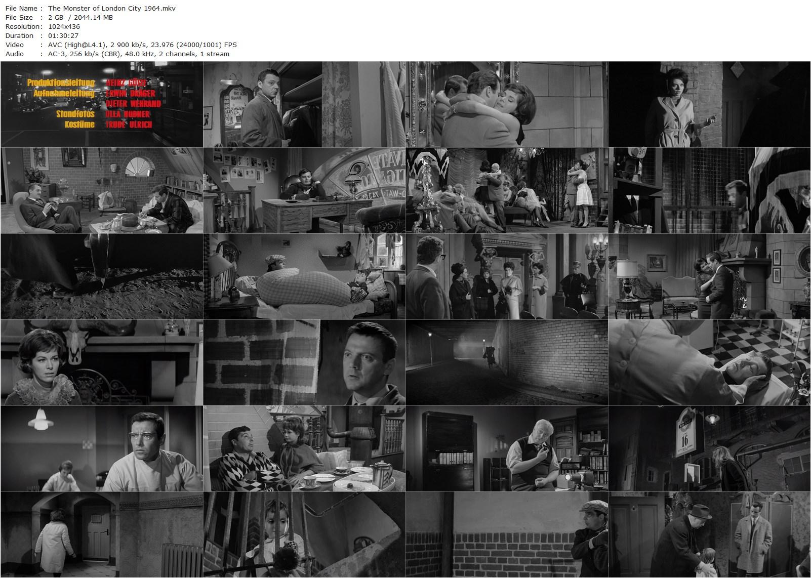 The Monster of London City AKA Das Ungeheuer von London-City (1964) Edwin Zbonek, Hansjörg Felmy, Marianne Koch, Dietmar Schönherr-poster