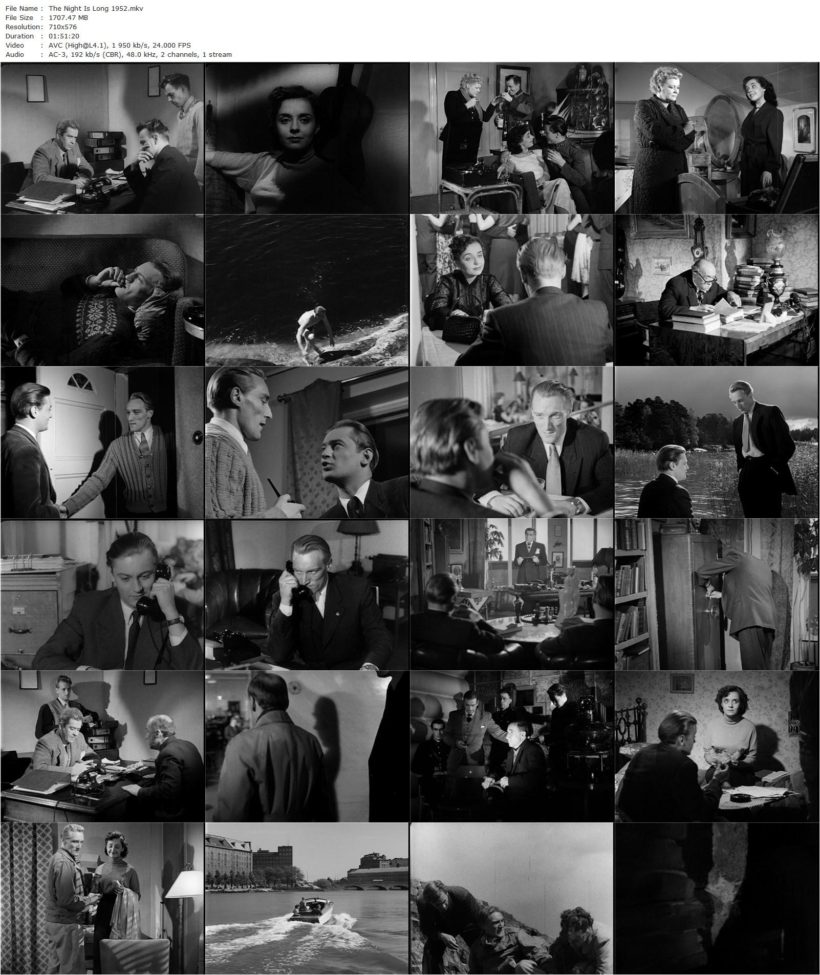 The Night Is Long / Yö on pitkä (1952) Aarne Tarkas, Jussi Jurkka, Mirja Karisto, Åke Lindman-poster