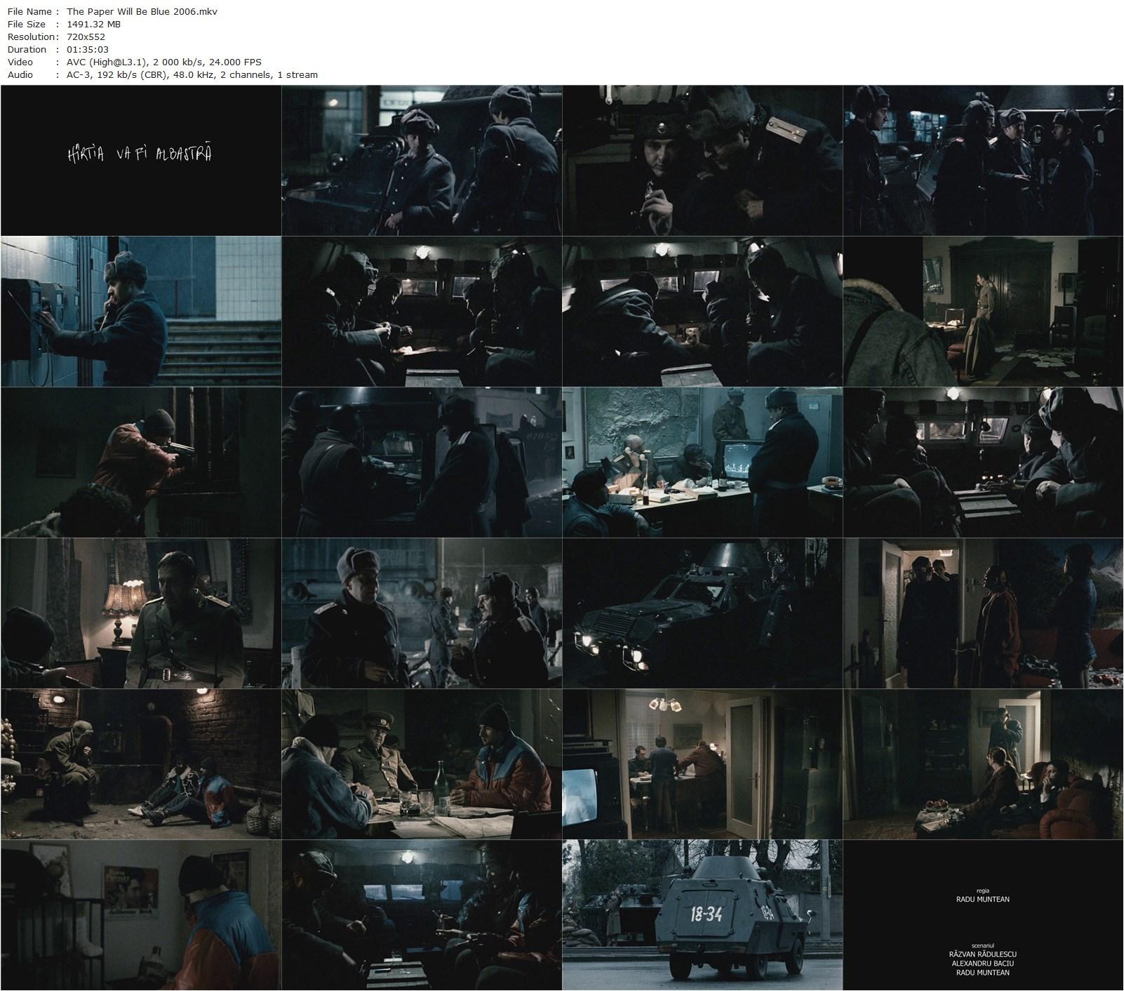 The Paper Will Be Blue / Hîrtia va fi albastrã (2006) Radu Muntean, Paul Ipate, Adi Carauleanu, Dragos Bucur-poster