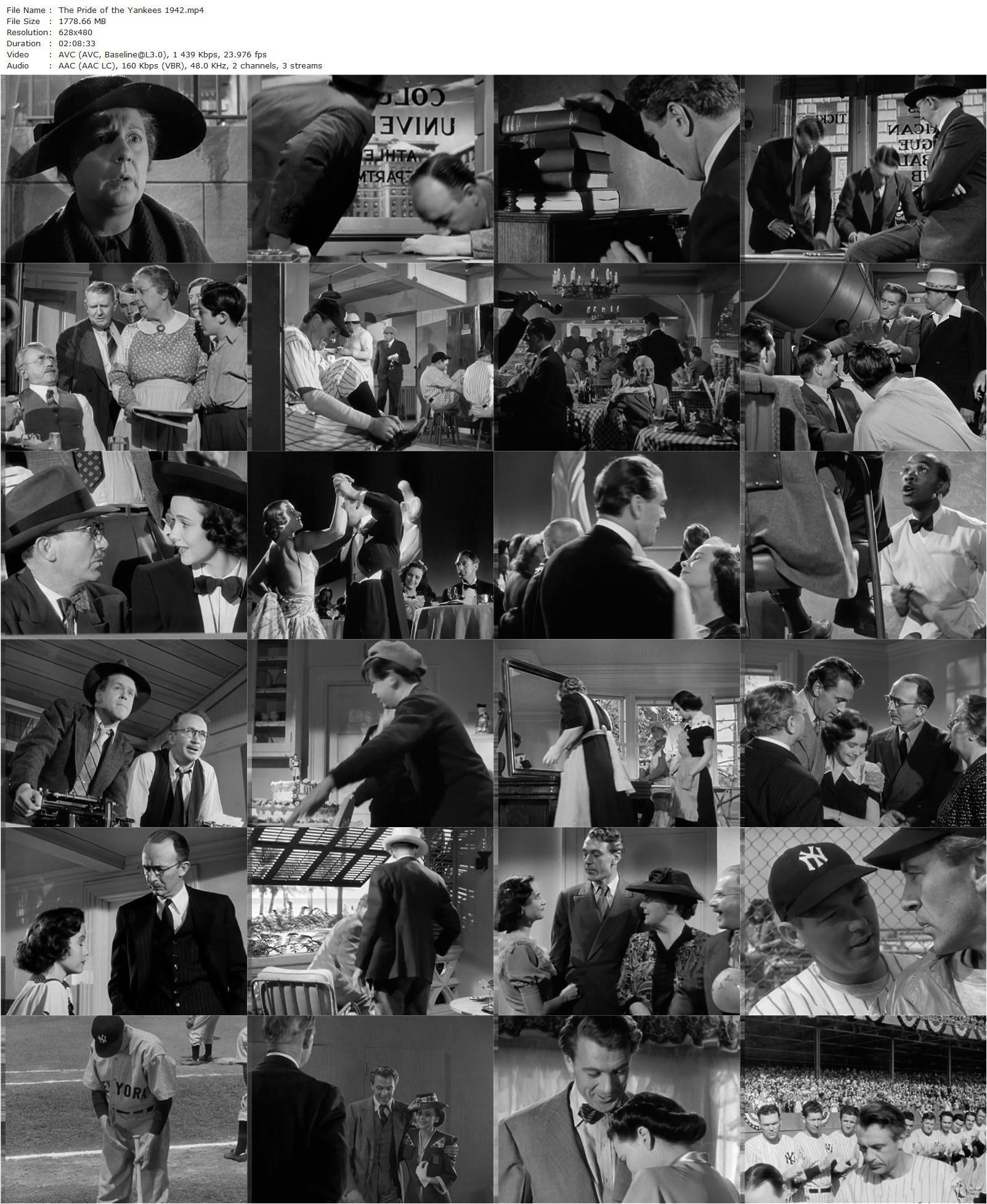 The Pride of the Yankees (1942) Sam Wood, Gary Cooper, Teresa Wright, Babe Ruth-poster