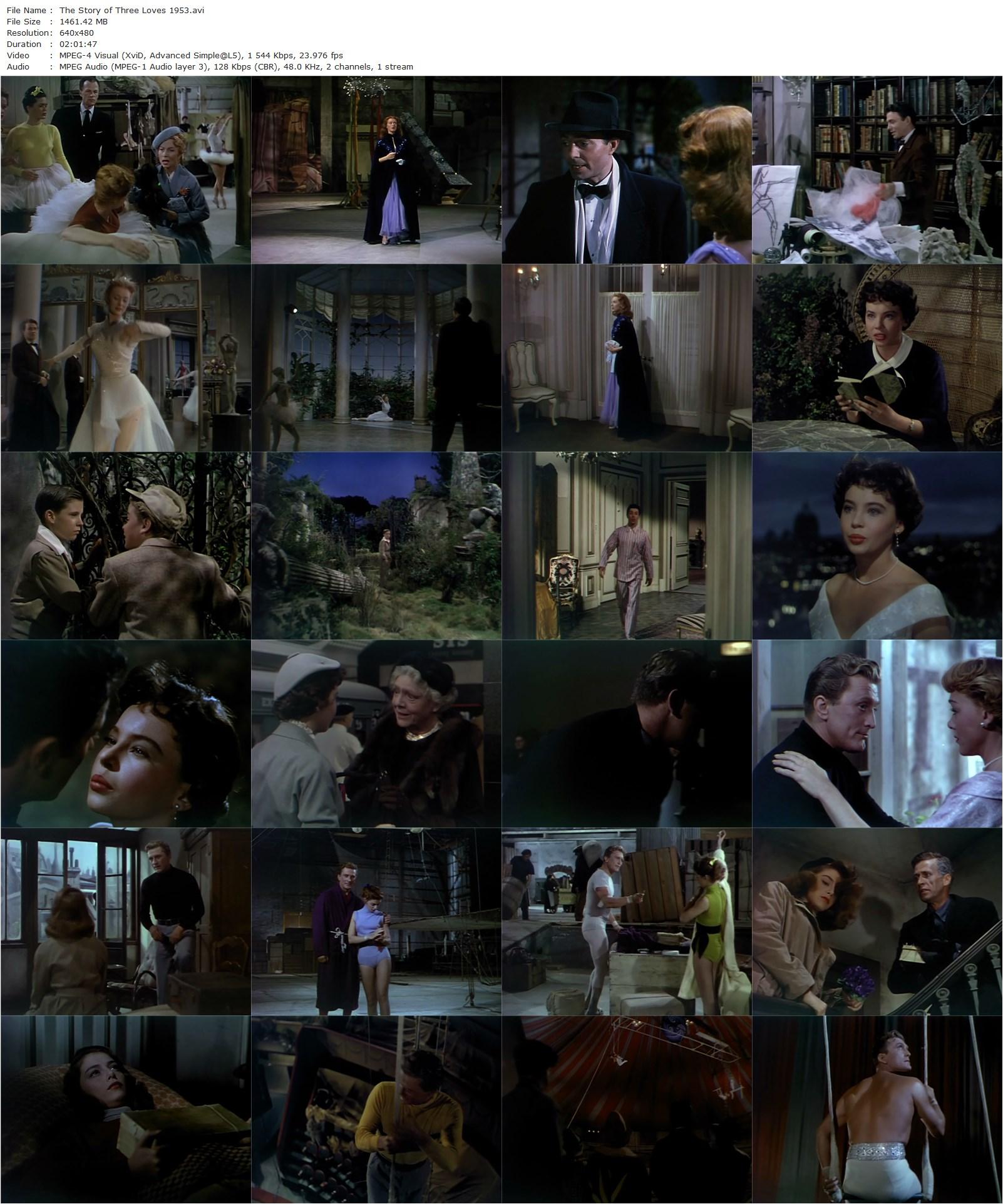 The Story of Three Loves (1953) Vincente Minnelli, Gottfried Reinhardt, Kirk Douglas, James Mason, Leslie Caron-poster