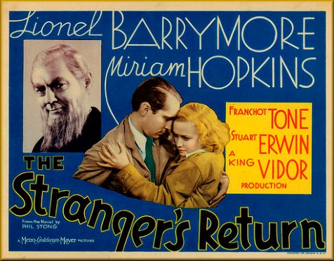 The Stranger’s Return (1933) King Vidor, Lionel Barrymore, Miriam Hopkins, Franchot Tone