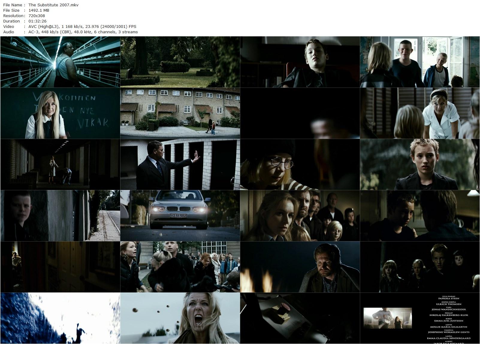 The Substitute AKA Vikaren (2007) Ole Bornedal, Paprika Steen, Ulrich Thomsen, Jonas Wandschneider-poster