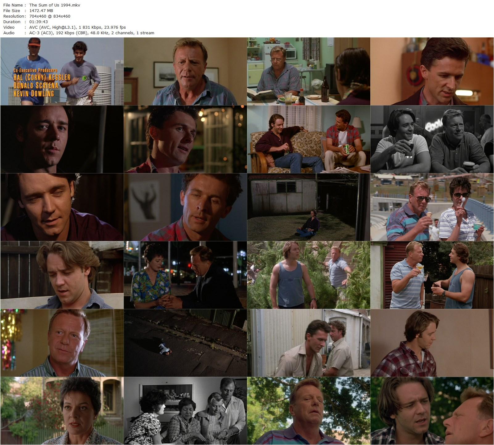 The Sum of Us (1994) Geoff Burton, Kevin Dowling, Jack Thompson, Russell Crowe, John Polson-poster