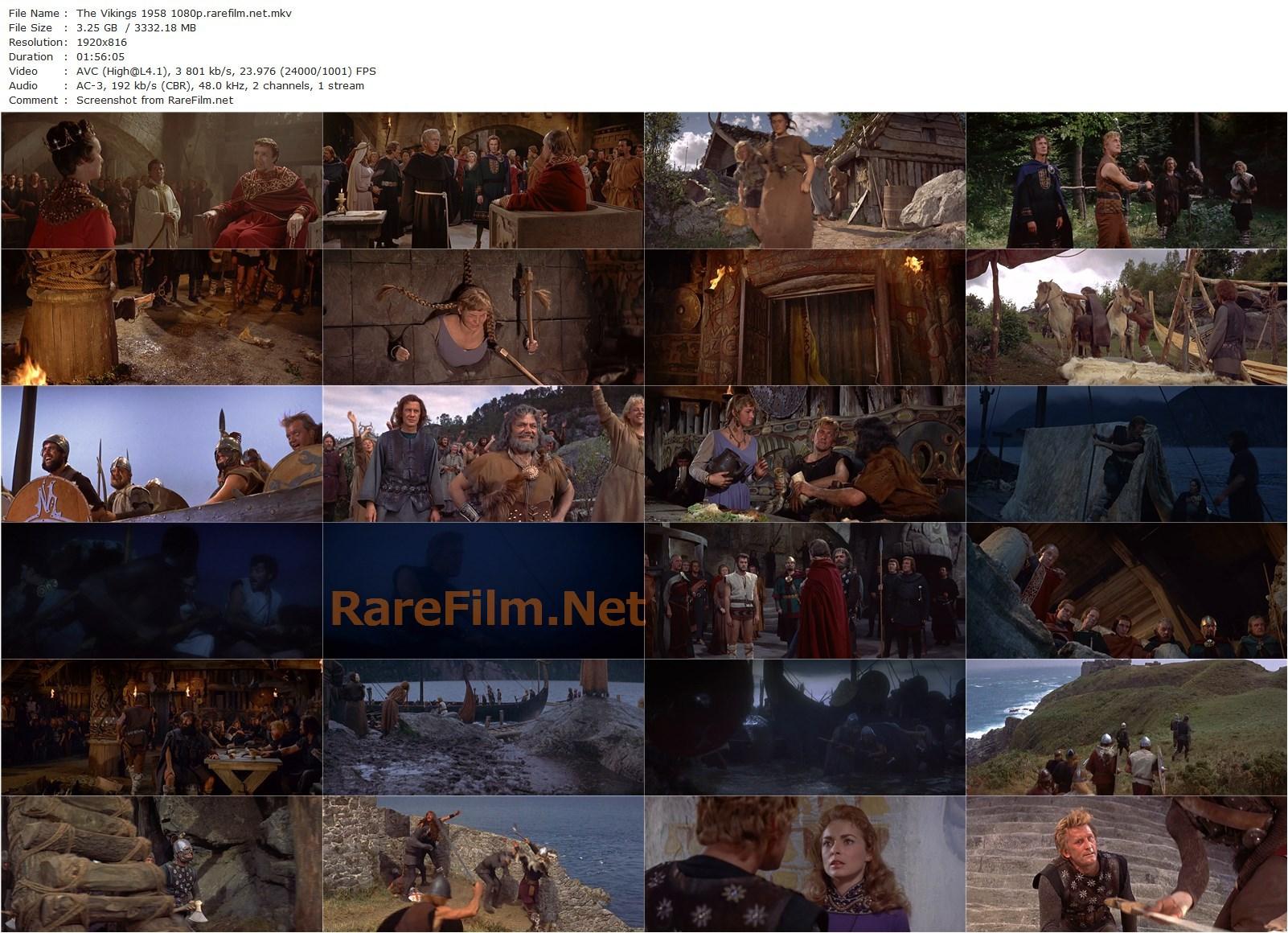 The Vikings (1958) Richard Fleischer, Kirk Douglas, Tony Curtis, Ernest Borgnine-poster