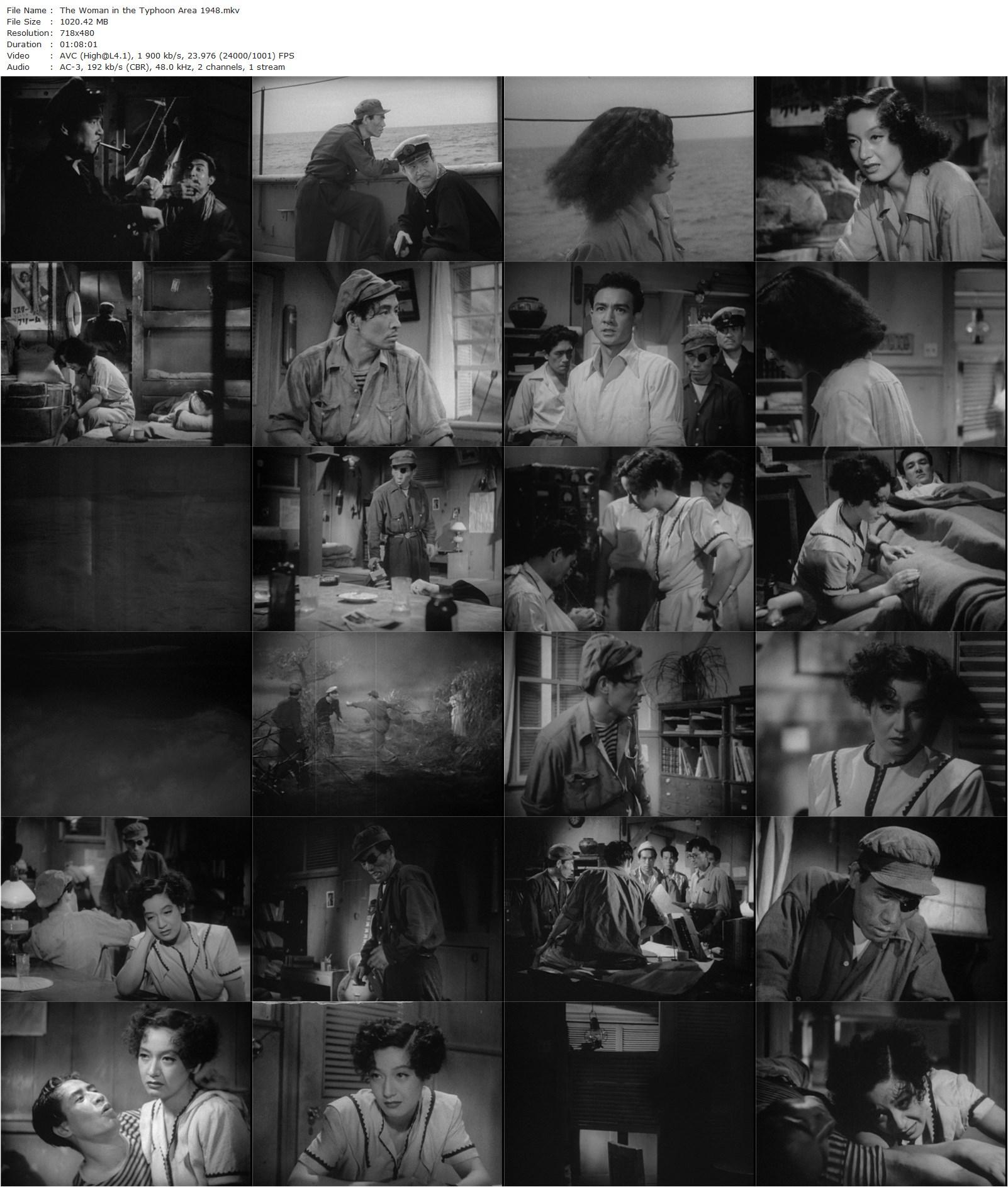 The Woman in the Typhoon Area / Taifuken no onna (1948) Hideo Ôba, Sô Yamamura, Setsuko Hara, Takashi Kanda-poster