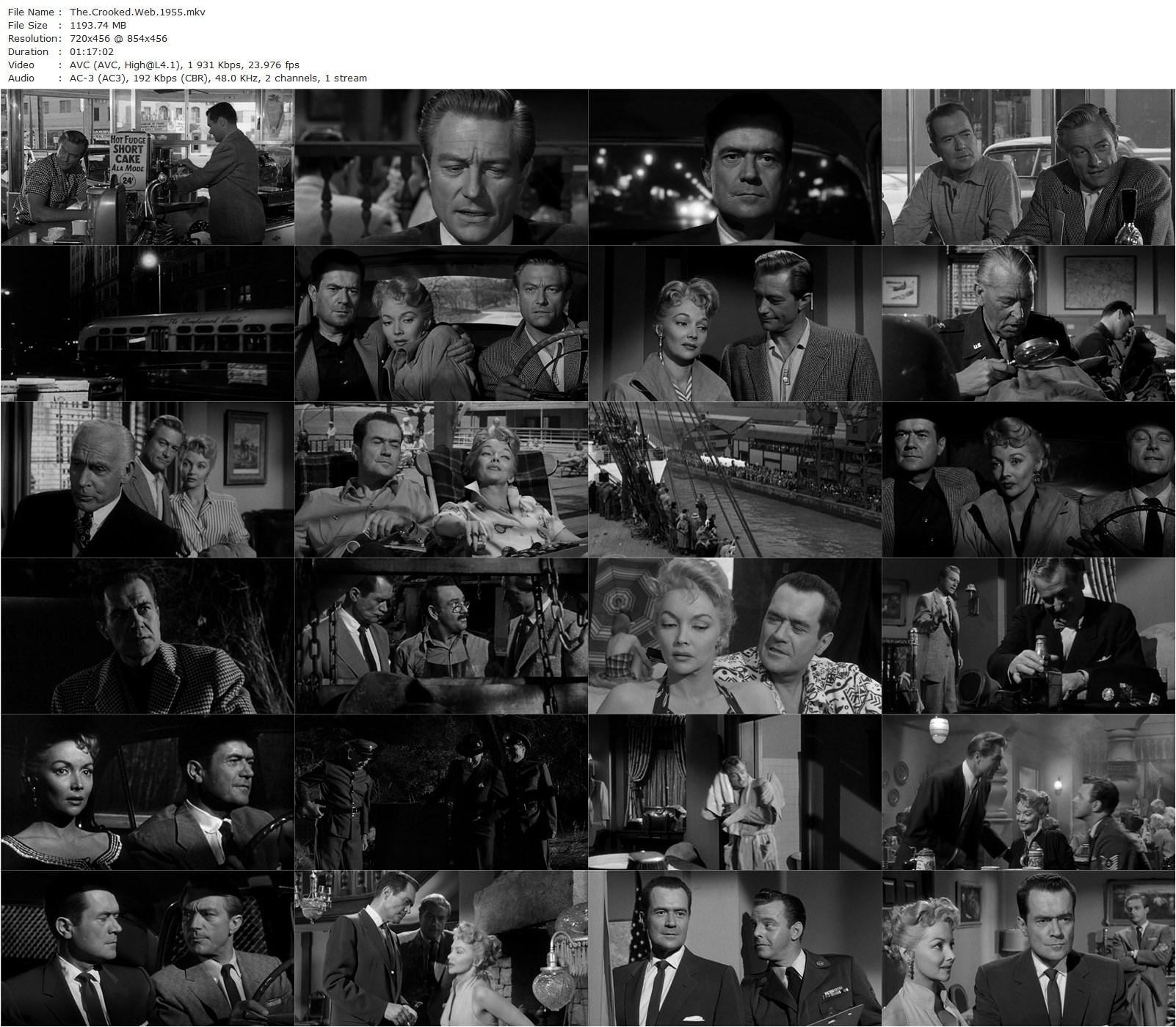 The Crooked Web (1955) Nathan Juran, Frank Lovejoy, Mari Blanchard, Richard Denning-poster