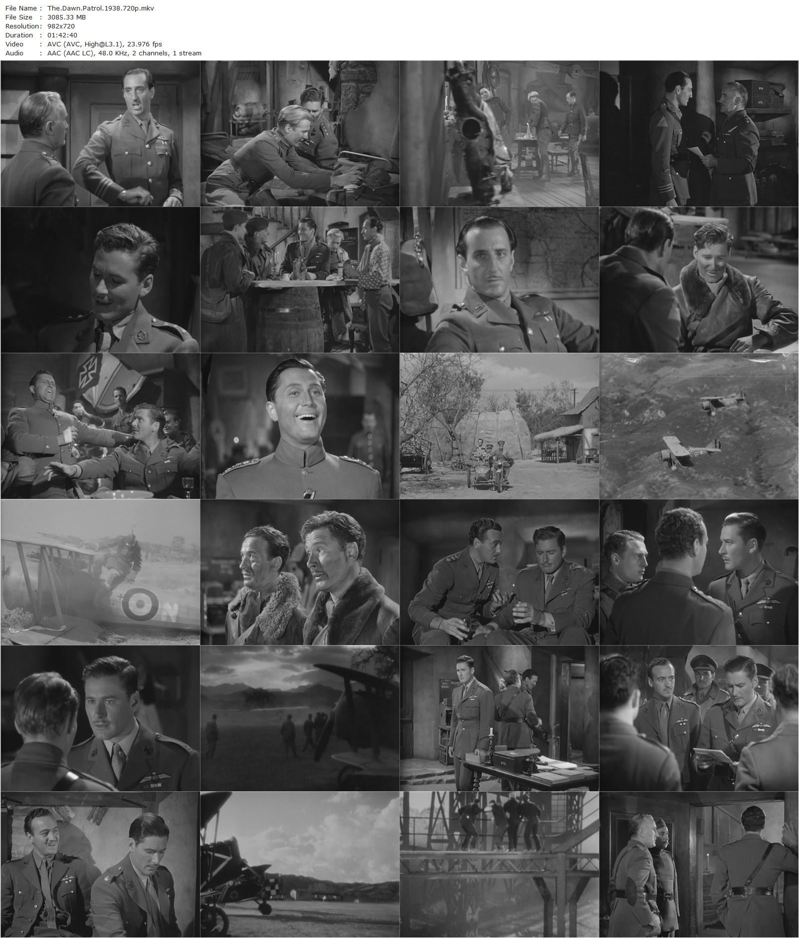 The Dawn Patrol (1938) Edmund Goulding, Errol Flynn, Basil Rathbone, David Niven-poster