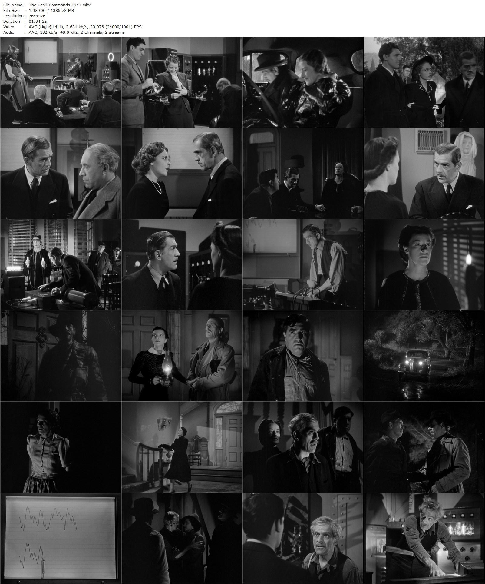 The Devil Commands (1941) Edward Dmytryk, Boris Karloff, Anne Revere, Amanda Duff-poster