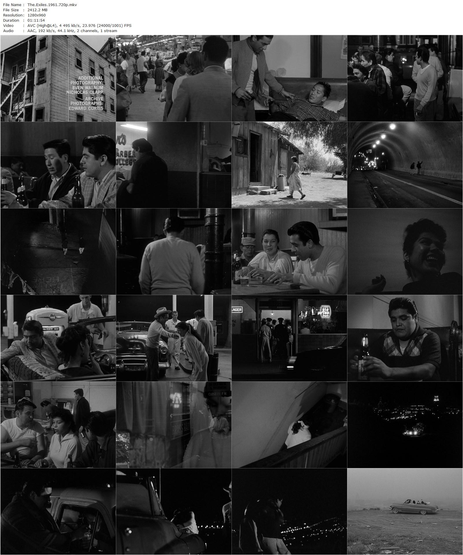 The Exiles (1961) Kent Mackenzie, Yvonne Williams, Homer Nish, Tom Reynolds-poster