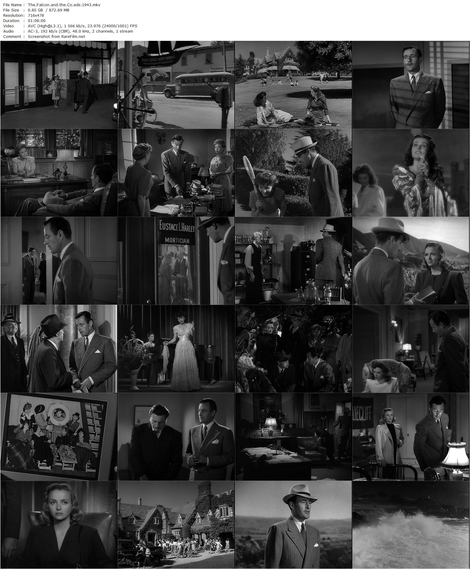 The Falcon and the Co-eds (1943) William Clemens, Tom Conway, Jean Brooks, Rita Corday-poster