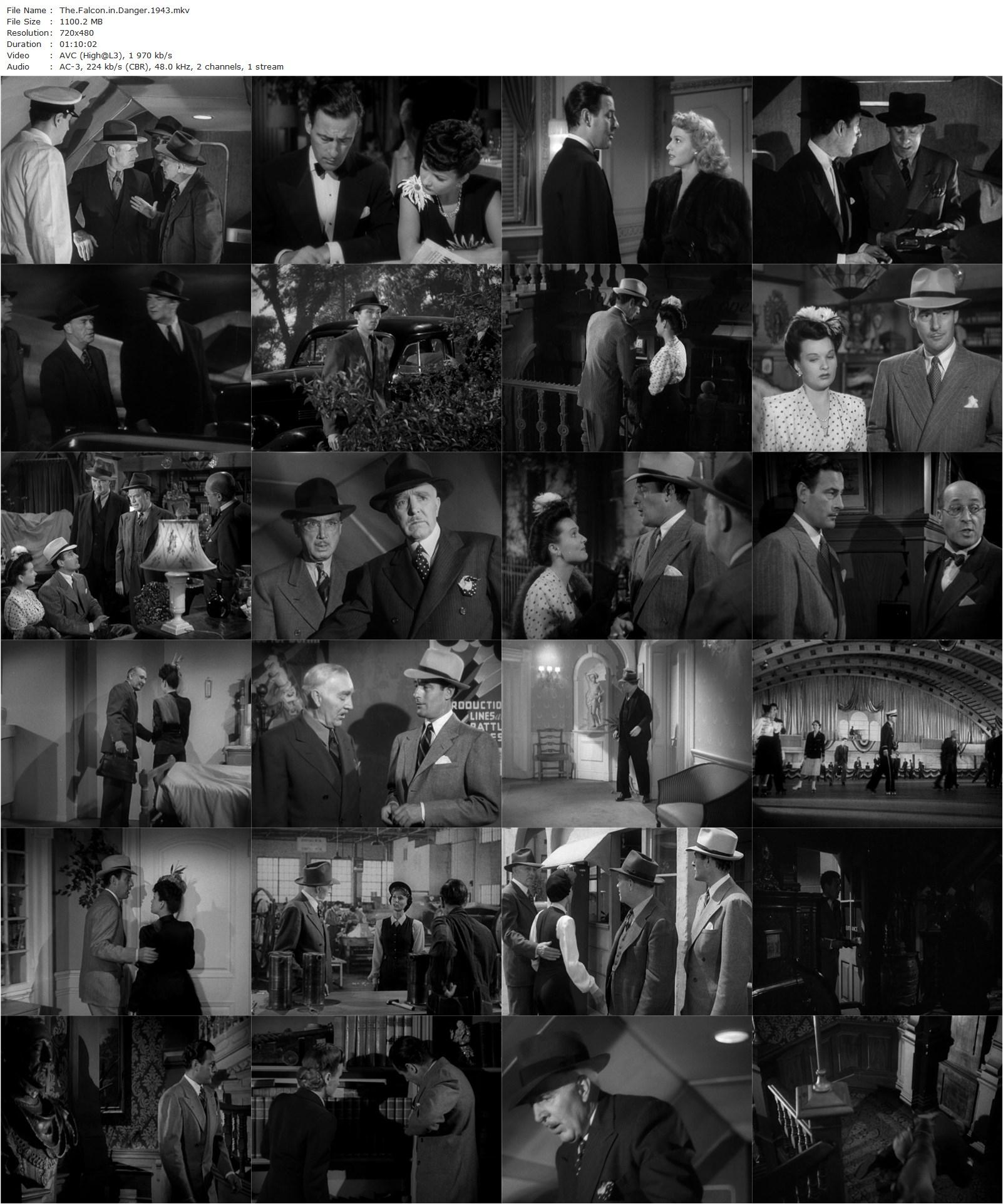 The Falcon in Danger (1943) William Clemens, Tom Conway, Jean Brooks, Elaine Shepard-poster