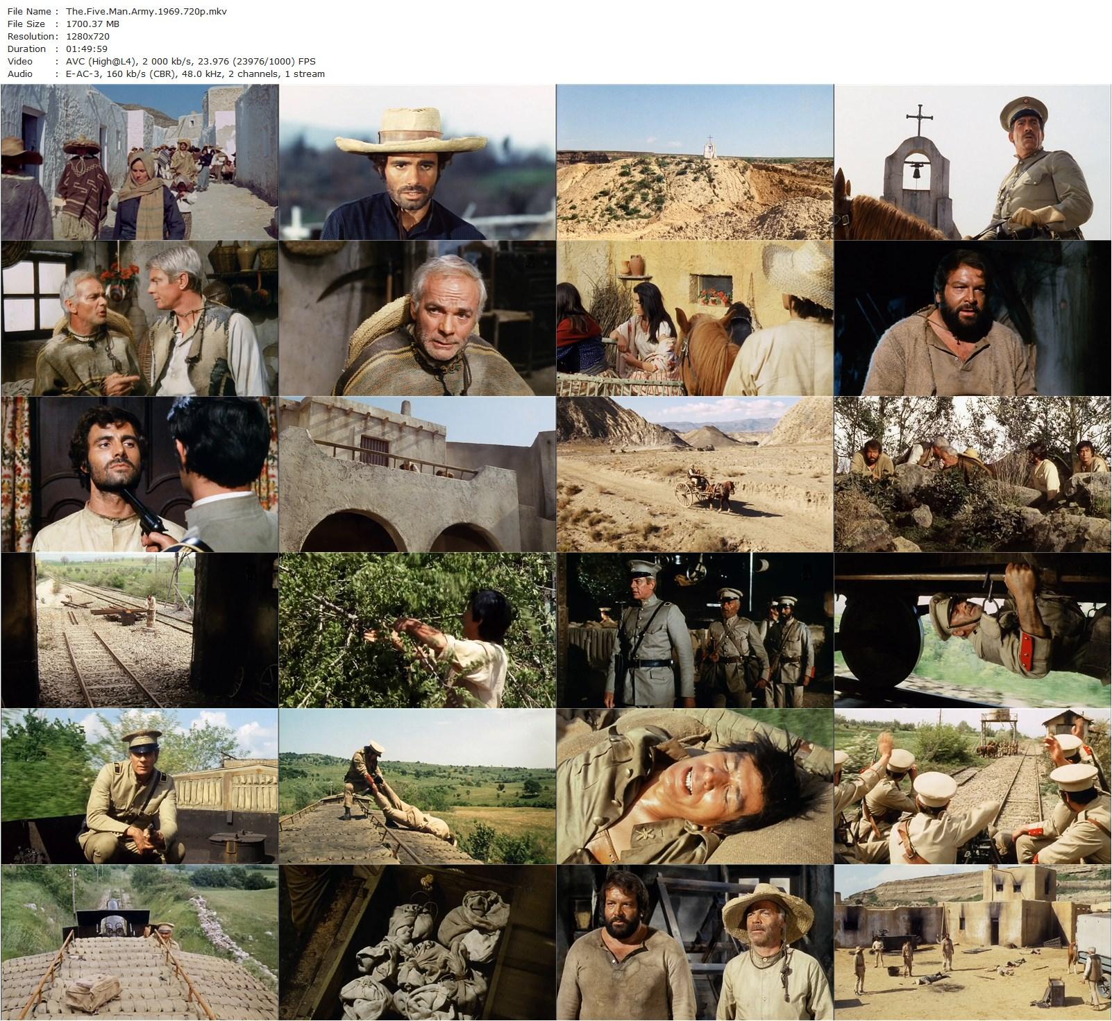 The Five Man Army AKA Un esercito di 5 uomini (1969) Don Taylor, Italo Zingarelli, Bud Spencer, Peter Graves, James Daly-poster