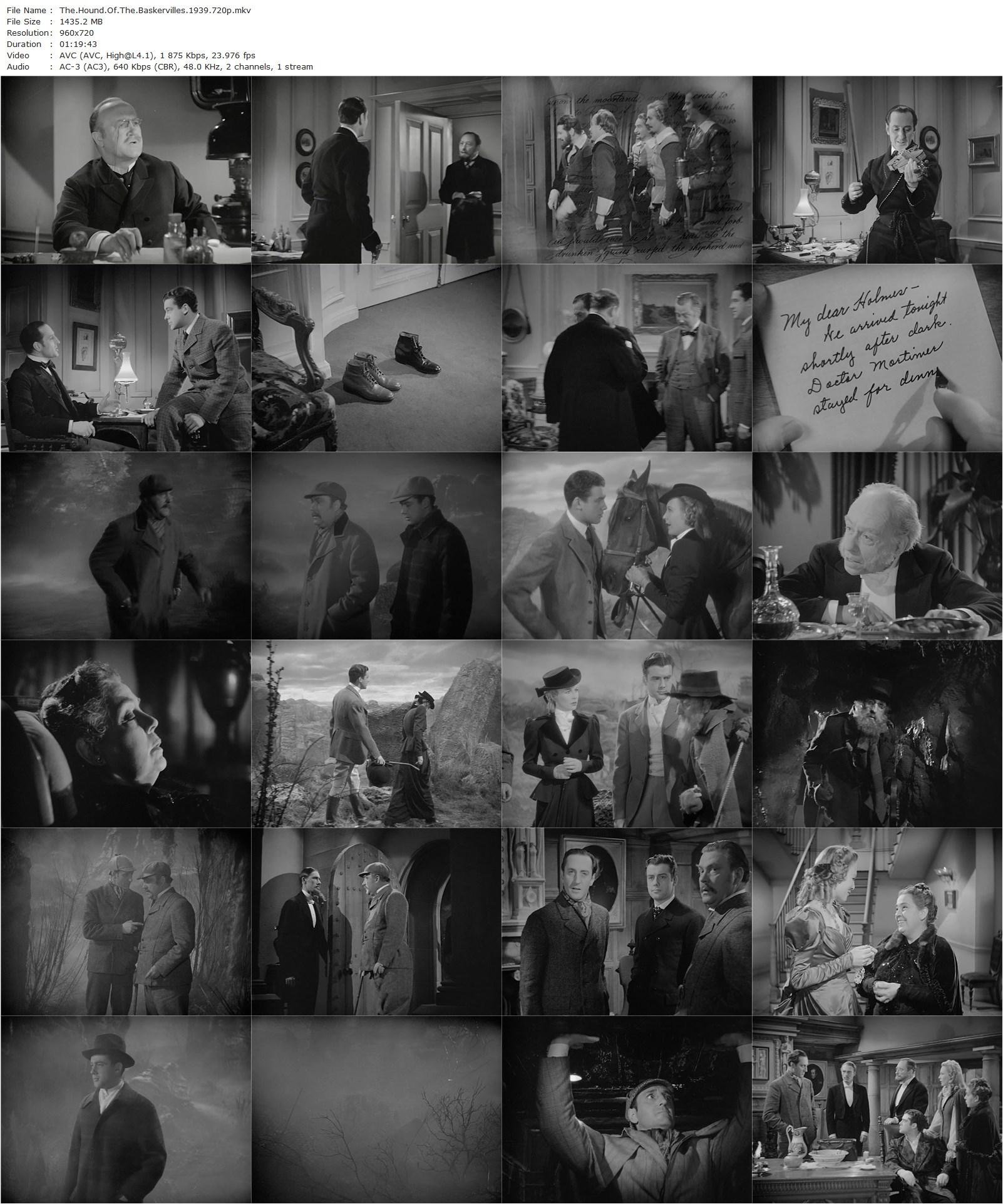 The Hound of the Baskervilles (1939) Sidney Lanfield, Basil Rathbone, Nigel Bruce, Richard Greene-poster