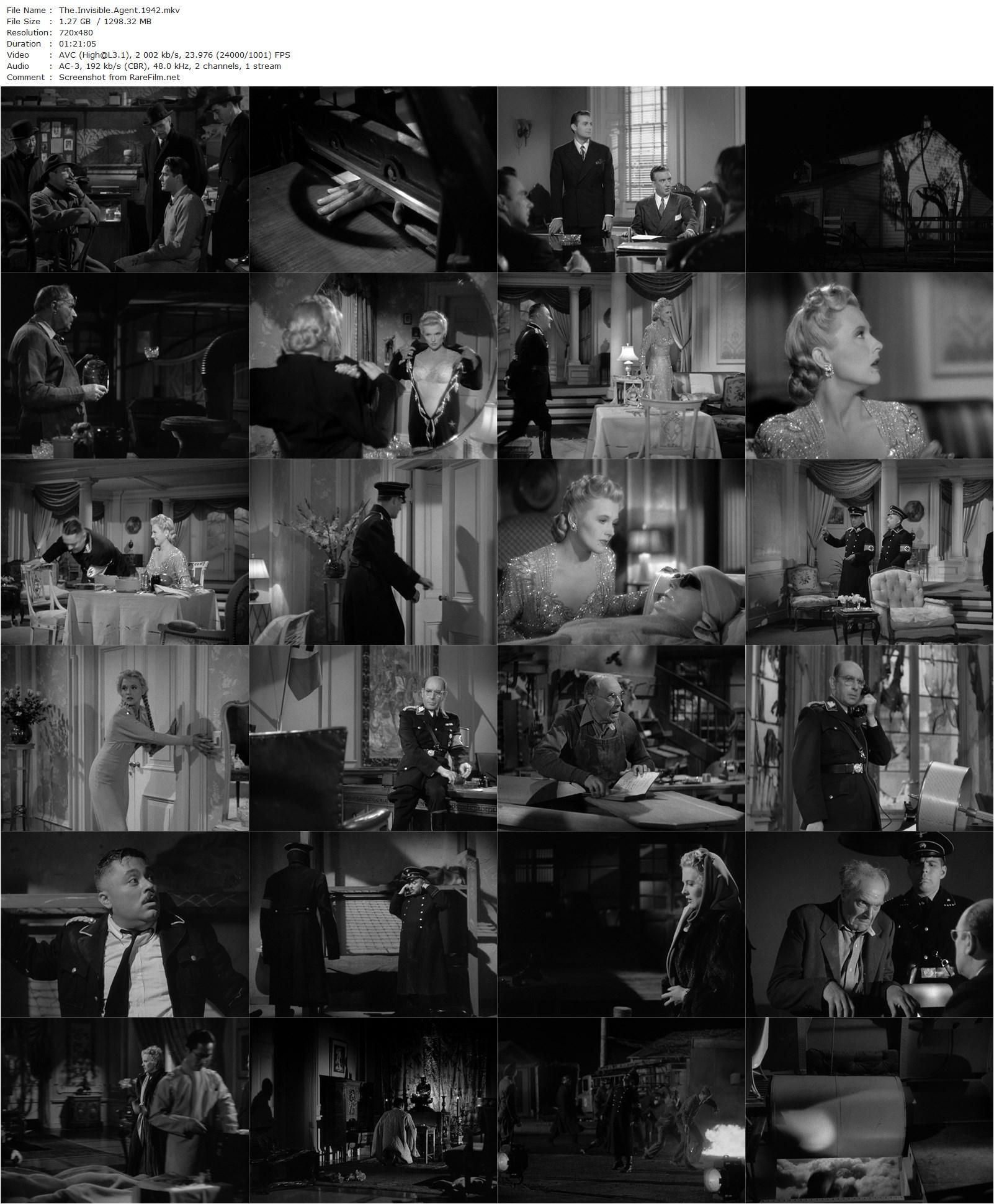 Invisible Agent (1942) Edwin L. Marin, Ilona Massey, Jon Hall, Peter Lorre-poster