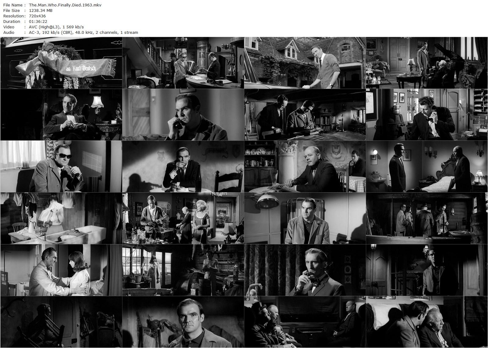 The Man Who Finally Died (1963) Quentin Lawrence, Stanley Baker, Peter Cushing, Georgina Ward-poster