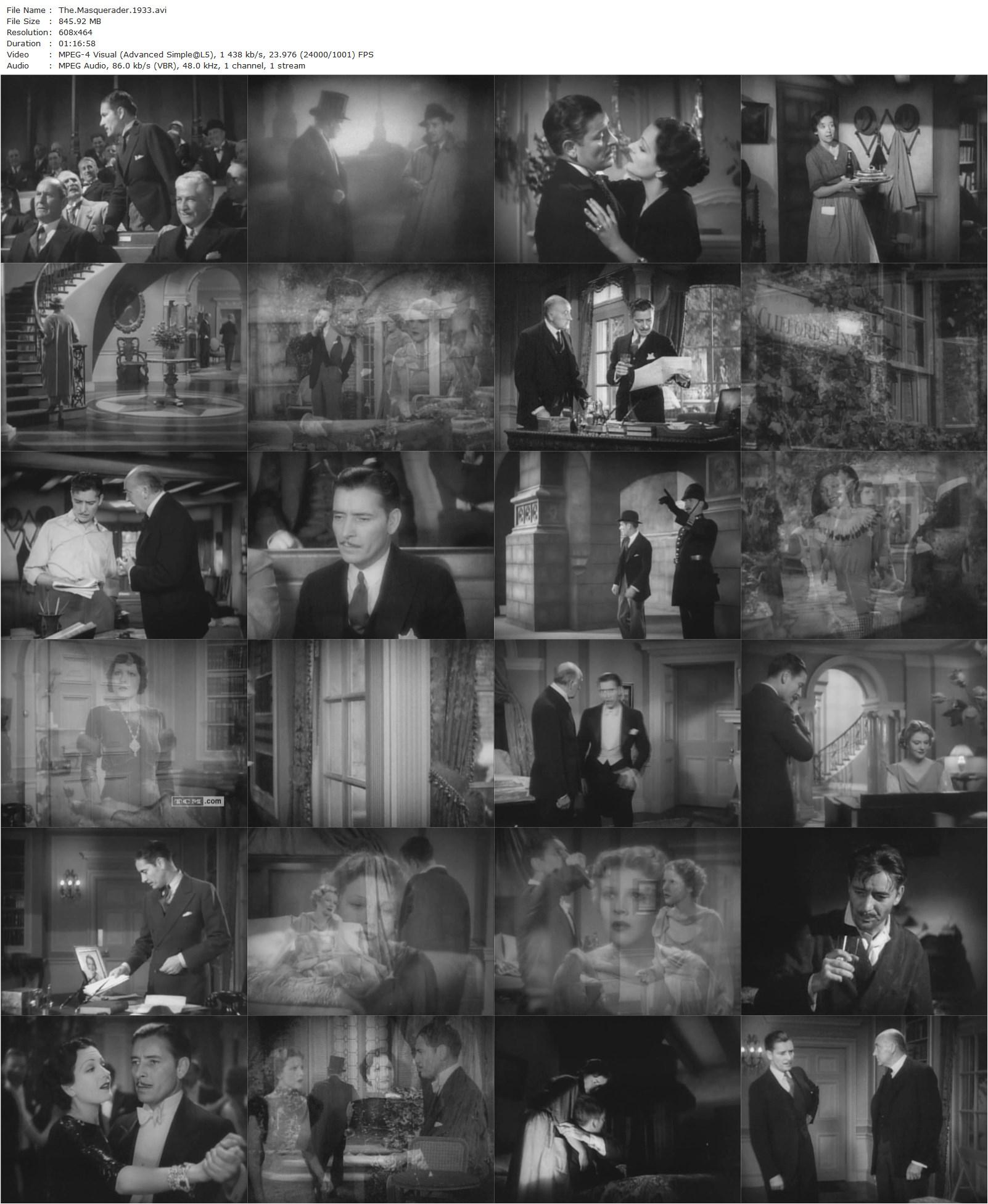 The Masquerader (1933) Richard Wallace, Ronald Colman, Elissa Landi, Juliette Compton-poster