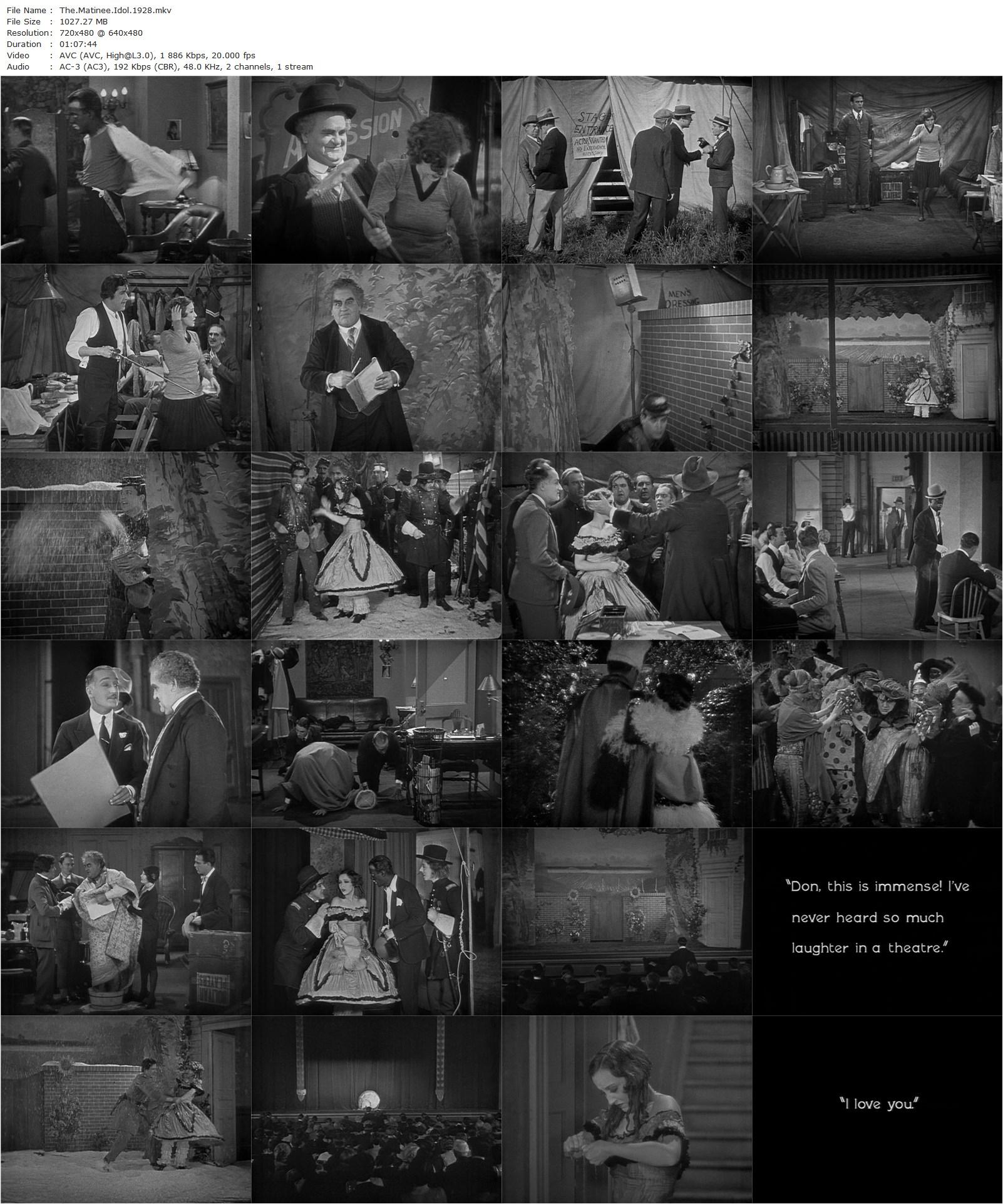 The Matinee Idol (1928) Frank Capra, Bessie Love, Johnnie Walker, Ernest Hilliard-poster