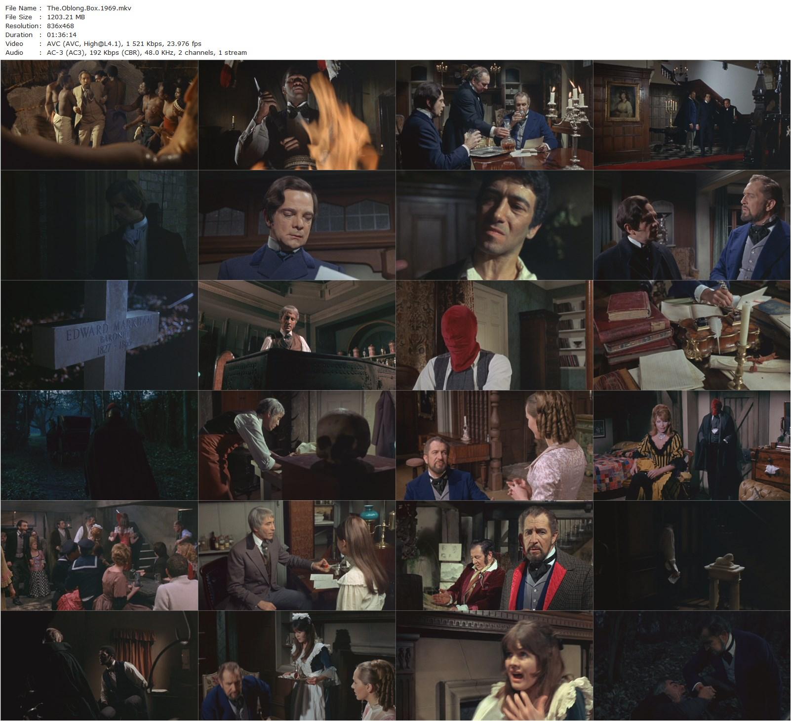 The Oblong Box (1969) Gordon Hessler, Vincent Price, Christopher Lee, Rupert Davies-poster