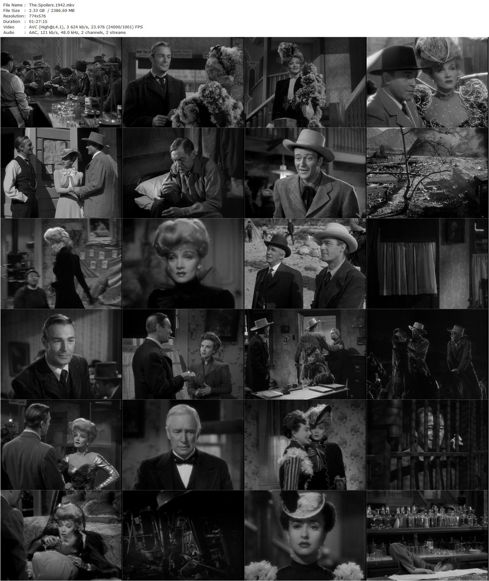 The Spoilers (1942) Ray Enright, Marlene Dietrich, Randolph Scott, John Wayne-poster