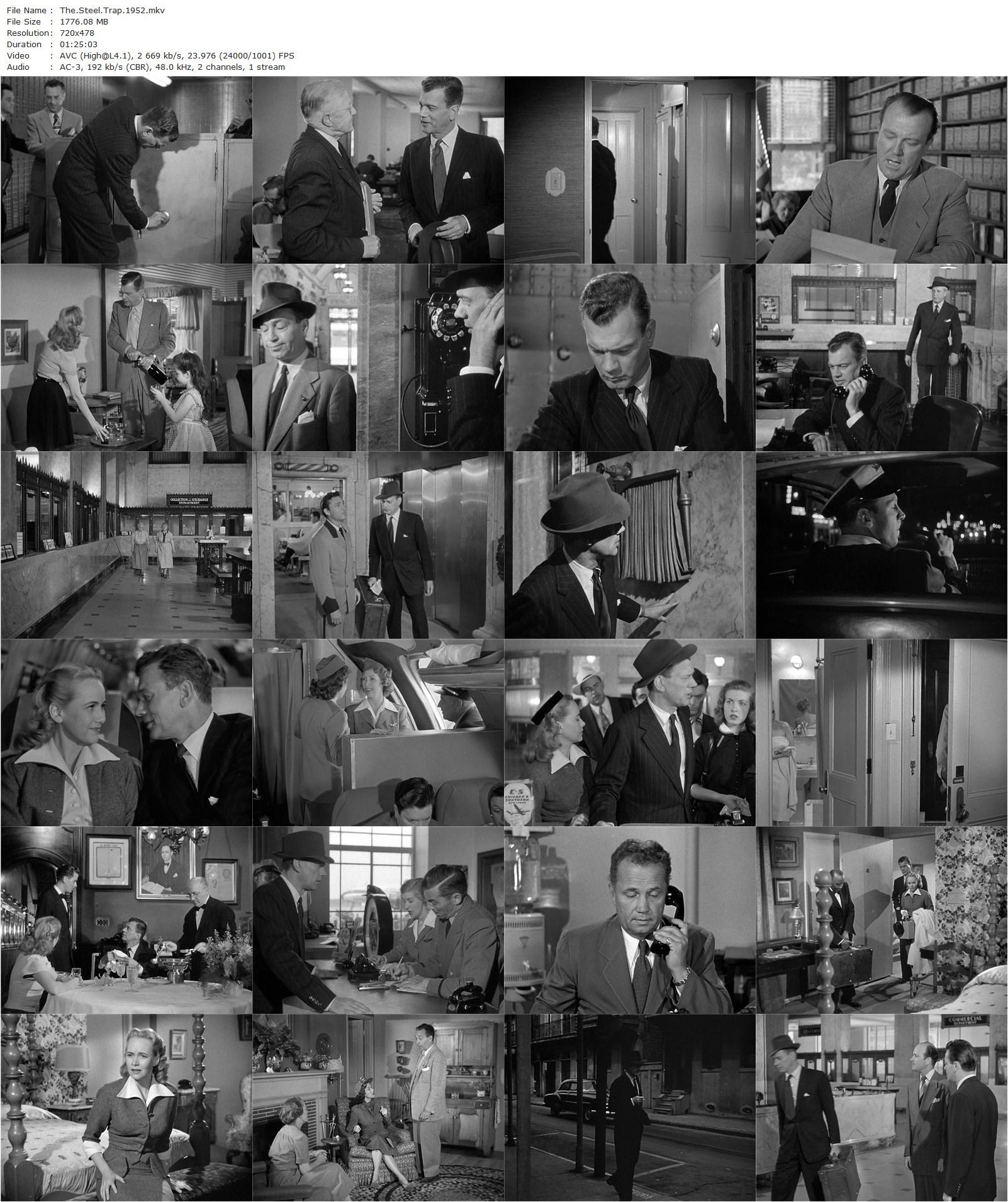 The Steel Trap (1952) Andrew L. Stone, Joseph Cotten, Teresa Wright, Jonathan Hale-poster