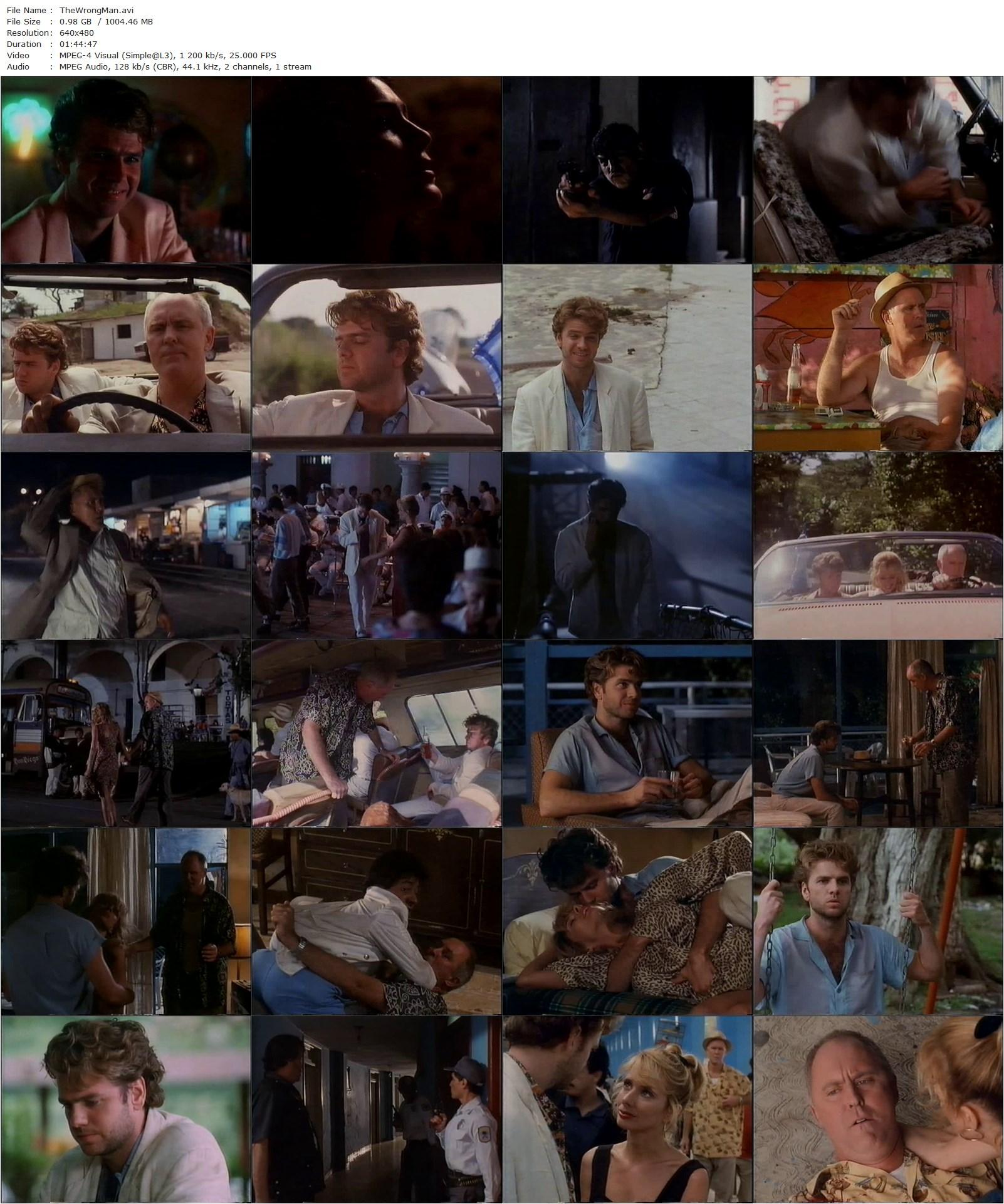 The Wrong Man (1993) Jim McBride, Rosanna Arquette, Kevin Anderson, John Lithgow-poster