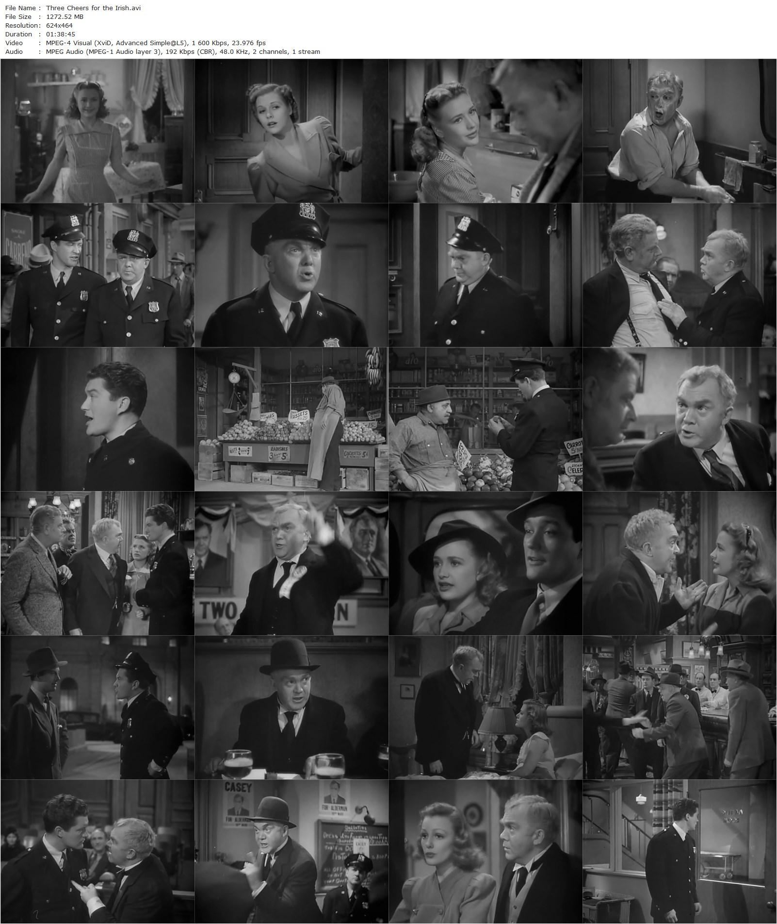 3 Cheers for the Irish (1940) Lloyd Bacon, Priscilla Lane, Thomas Mitchell, Dennis Morgan-poster