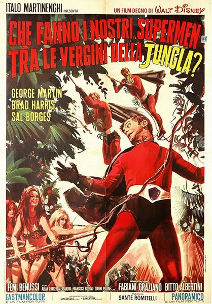 Three Supermen in the Jungle (1970) Bitto Albertini, George Martin, Sal Borgese, Brad Harris, Adventure, Comedy, Sci-Fi