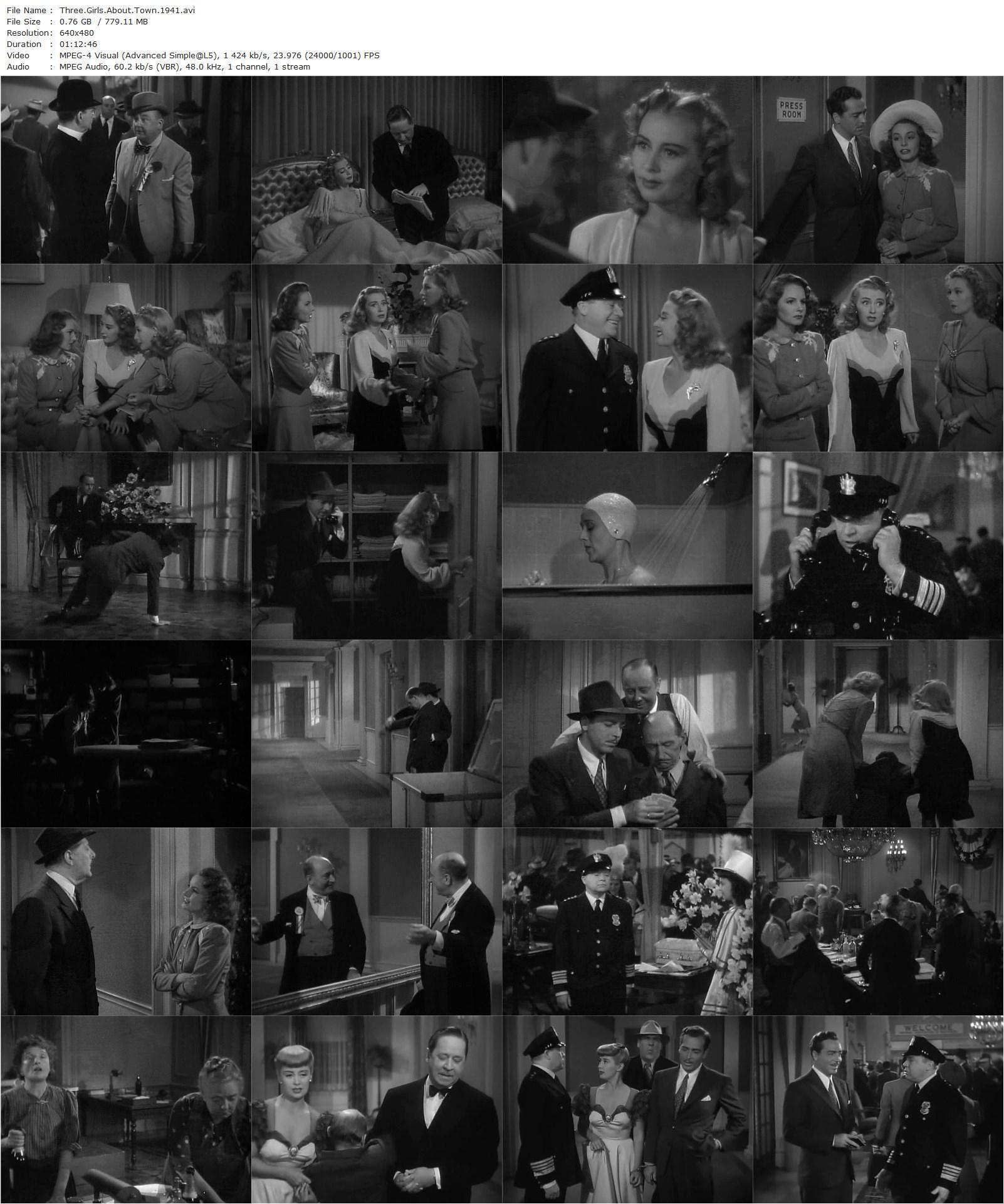 Three Girls About Town (1941) Leigh Jason, Joan Blondell, John Howard, Binnie Barnes-poster