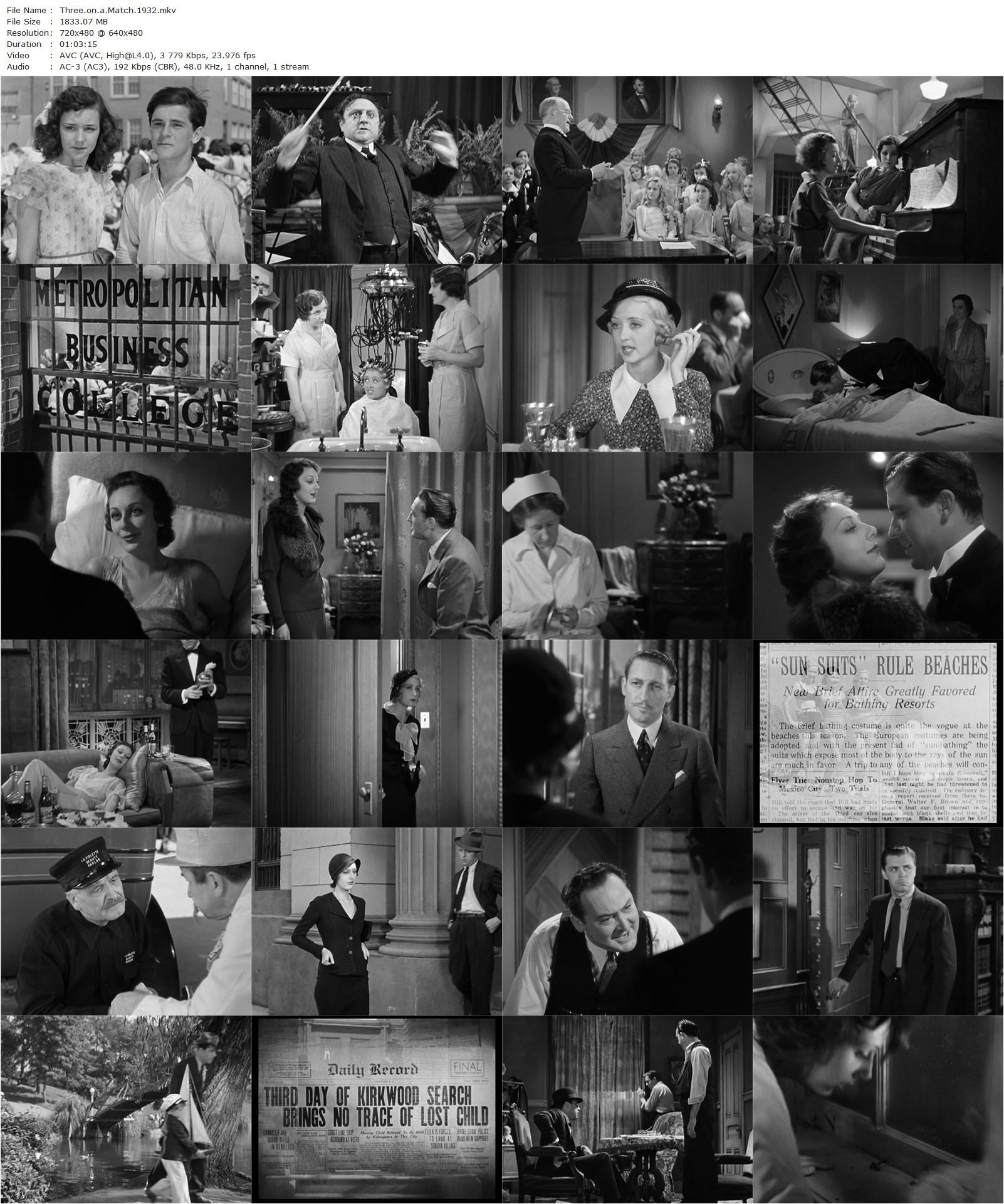 Three on a Match (1932) Mervyn LeRoy, Joan Blondell, Warren William, Ann Dvorak-poster