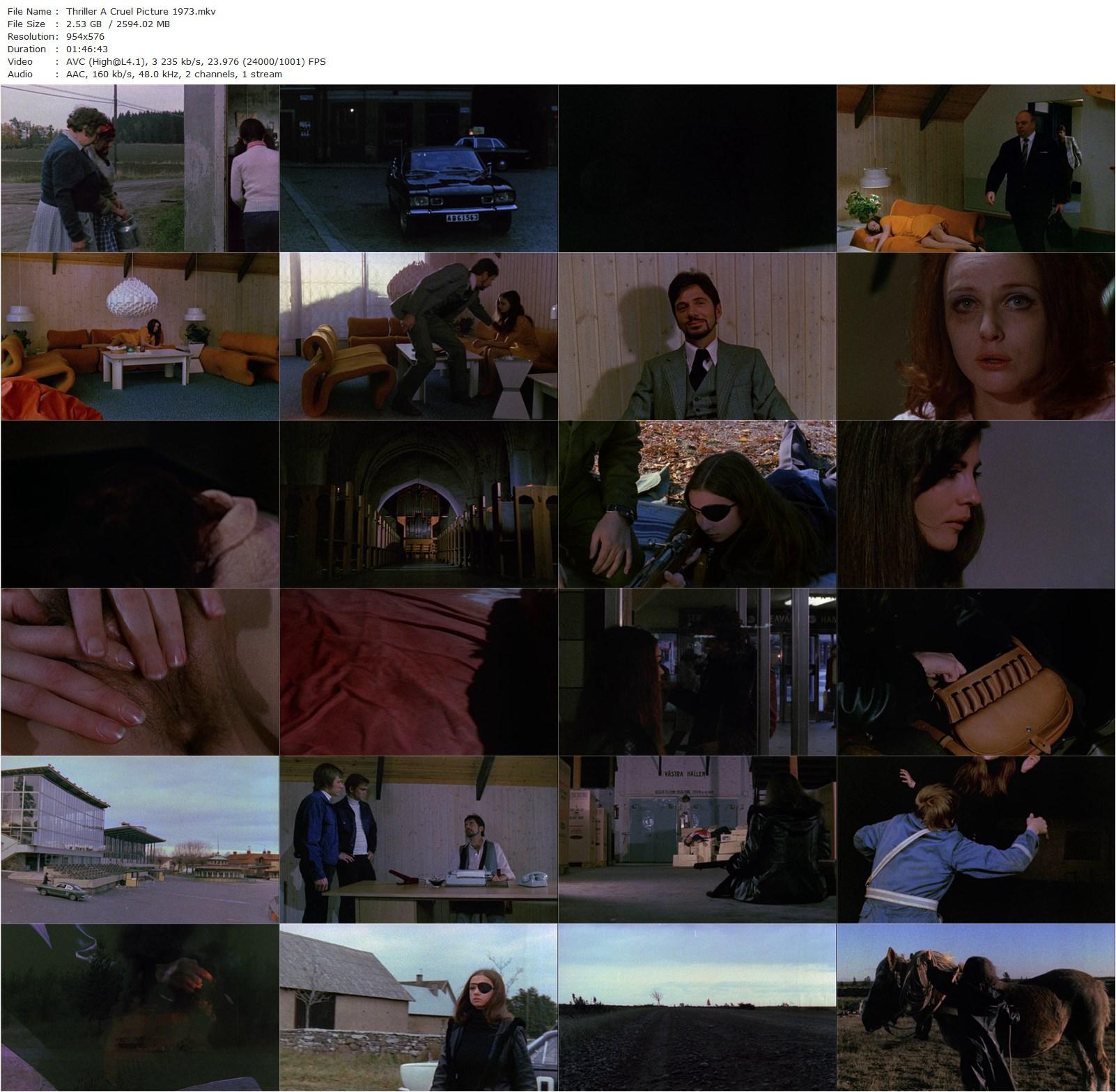 Thriller: They Call Her One Eye AKA Thriller – en grym film (1973) Bo Arne Vibenius, Christina Lindberg, Heinz Hopf, Despina Tomazani-poster