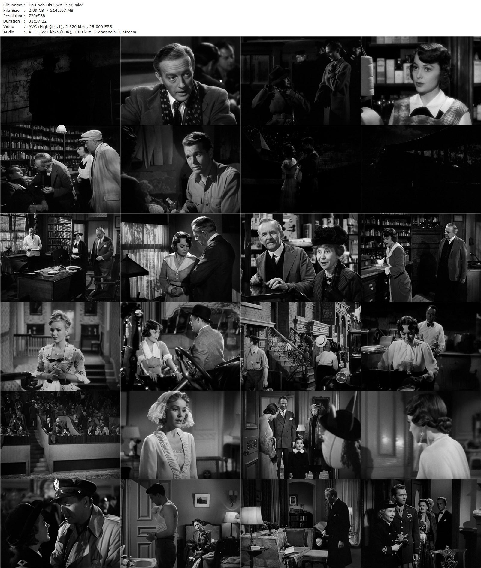 To Each His Own (1946) Mitchell Leisen, Olivia de Havilland, John Lund, Mary Anderson-poster