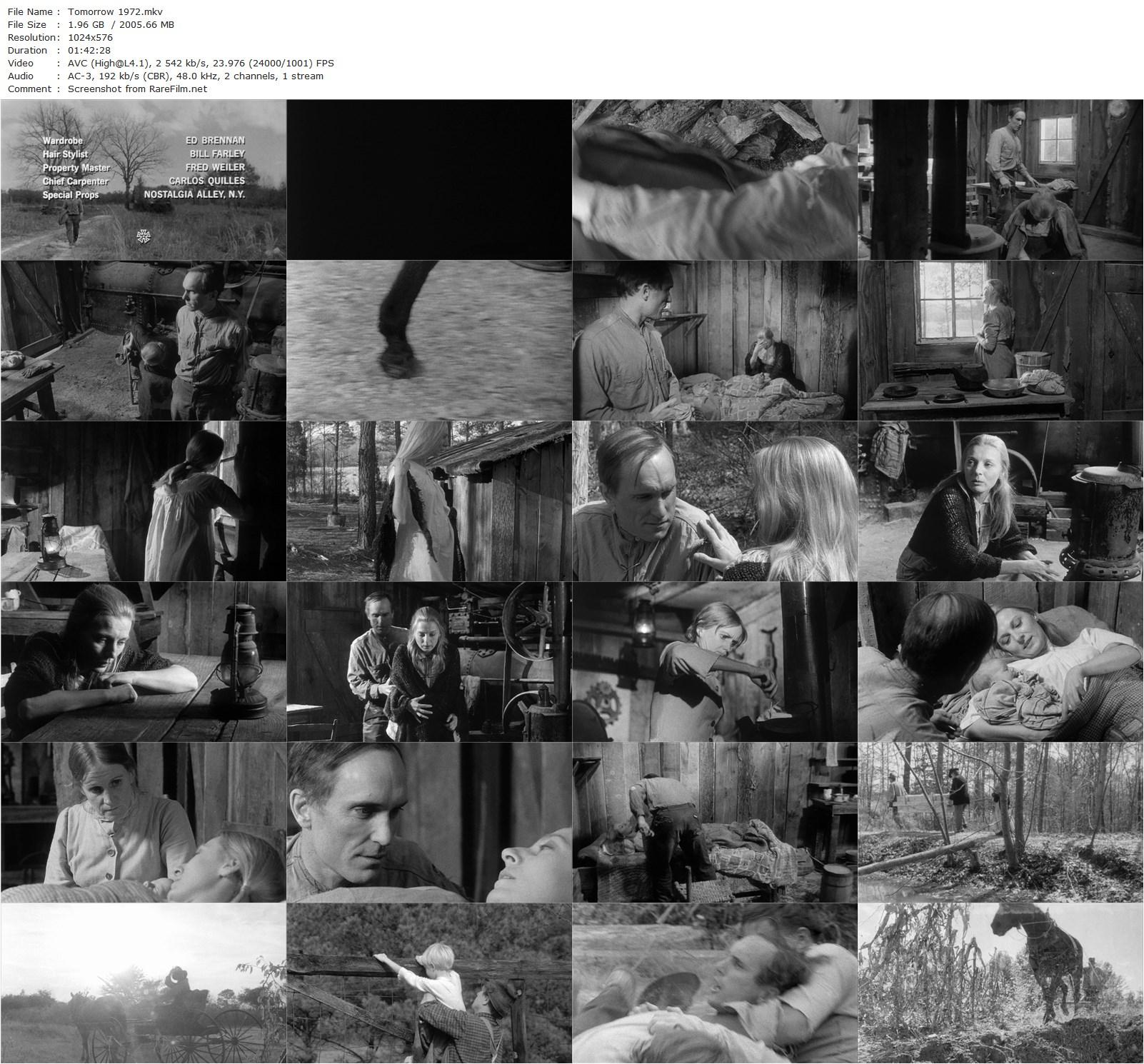 Tomorrow (1972) Joseph Anthony, Robert Duvall, Olga Bellin, Sudie Bond, Drama-poster